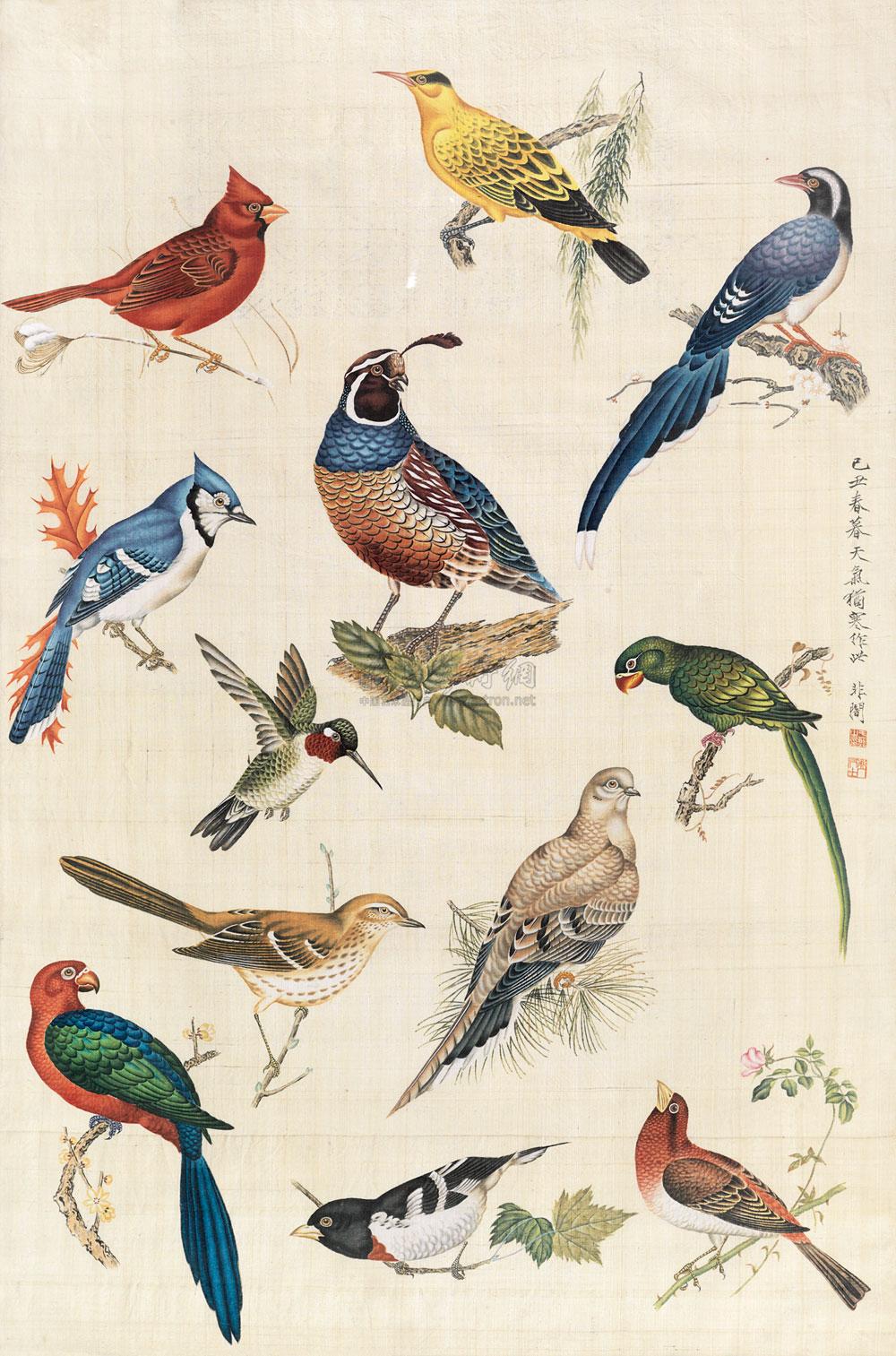 于非闇 1949年作 百鸟图