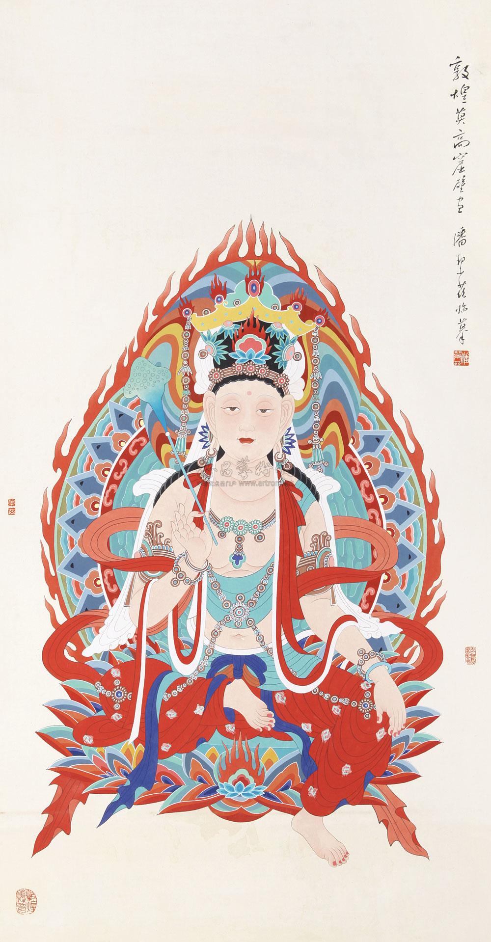 潘絜兹 敦煌壁画 立轴