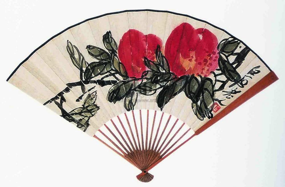 齐白石 寿桃 成扇