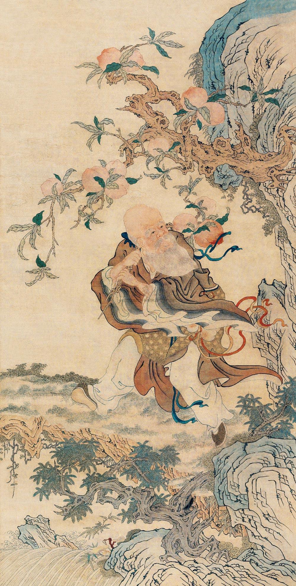 清中期 东方朔偷桃