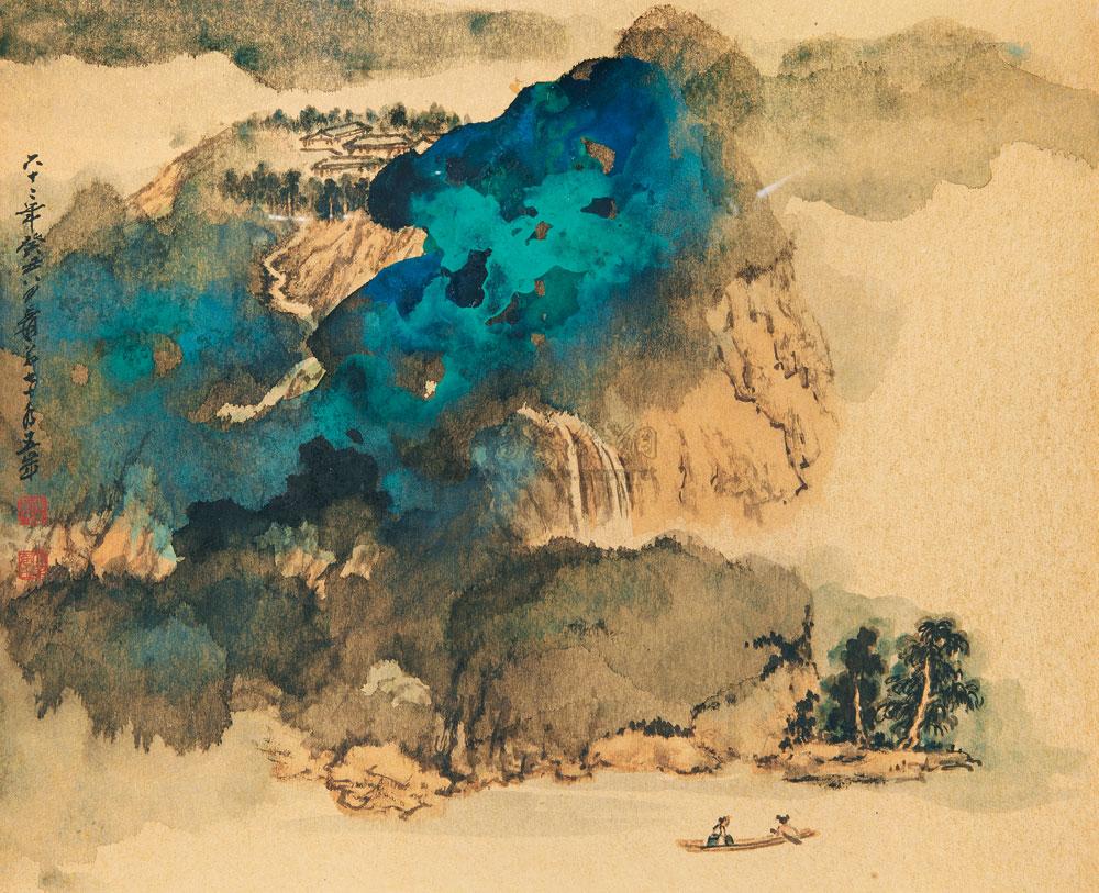 lot0096 张大千 1973年作 晴 - 雅昌拍卖图录app