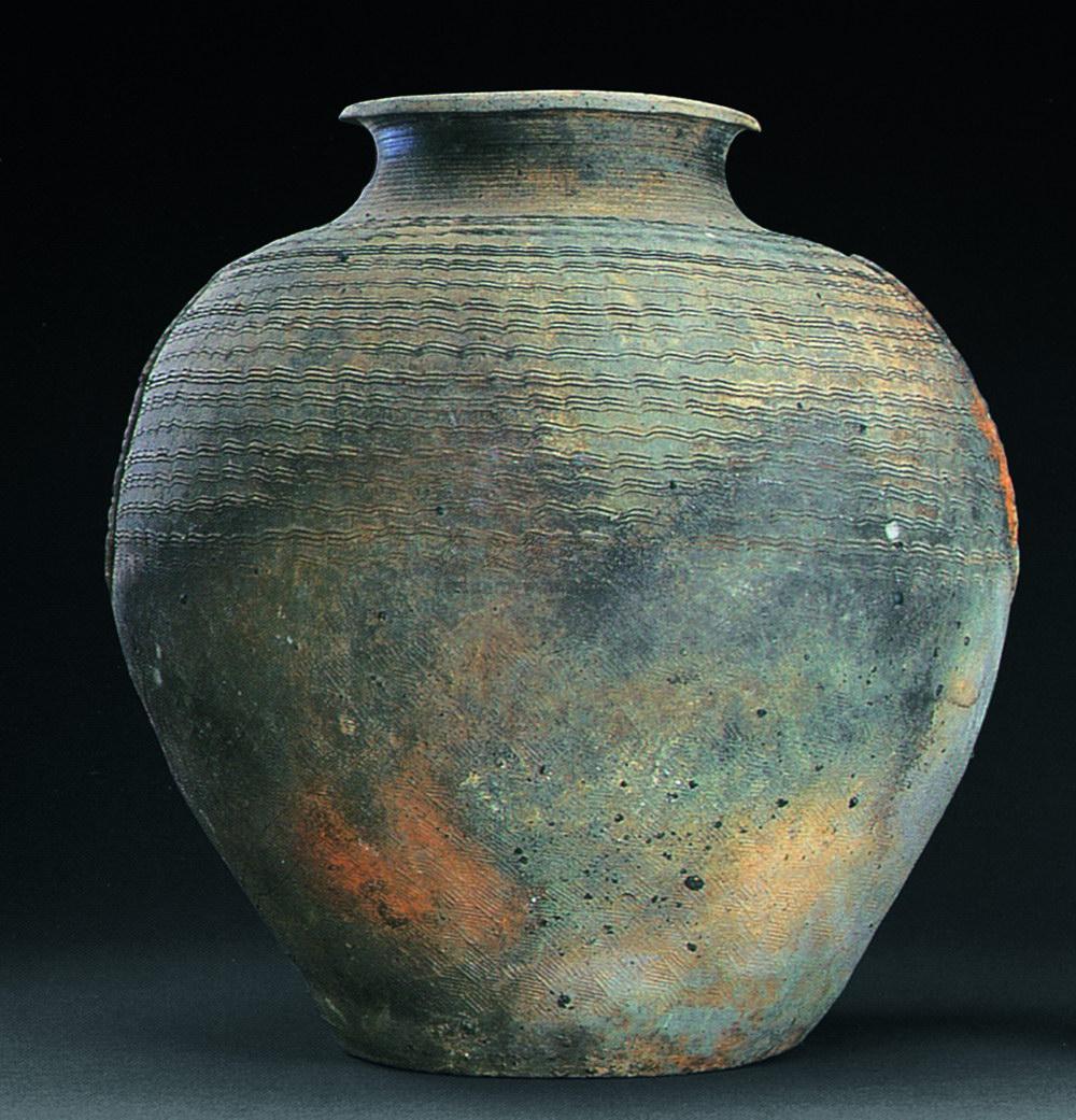 战国 刻水波印席纹陶罐-佳士得 - 雅昌拍卖图录app