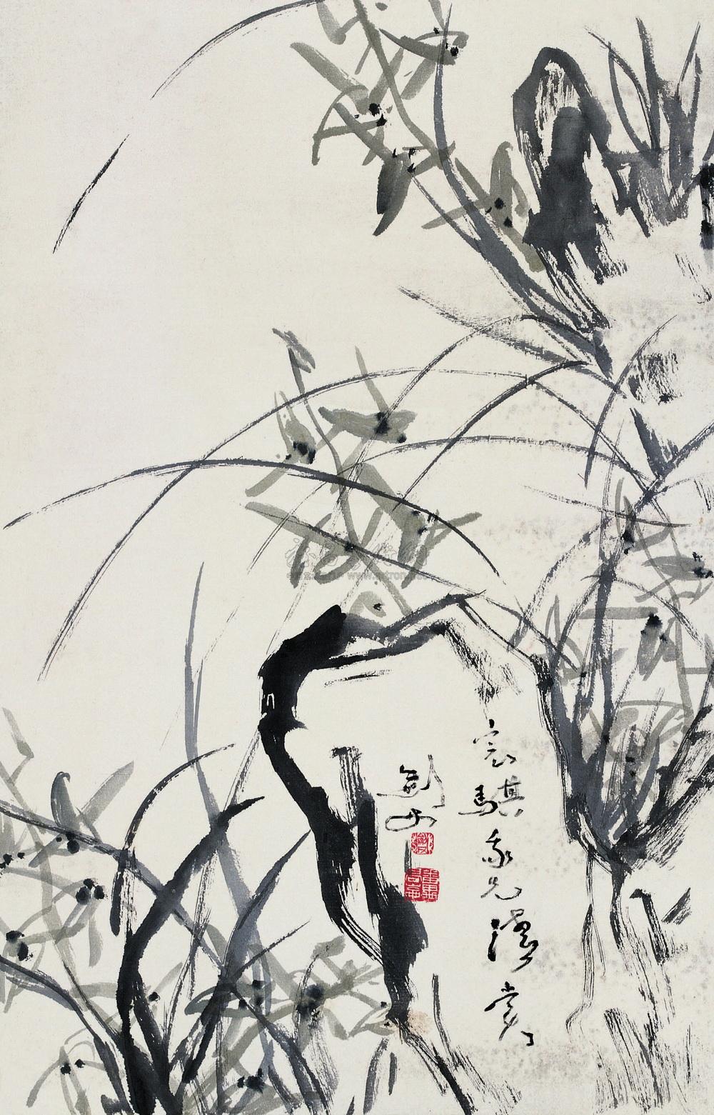 高剑父 空谷幽兰 立轴