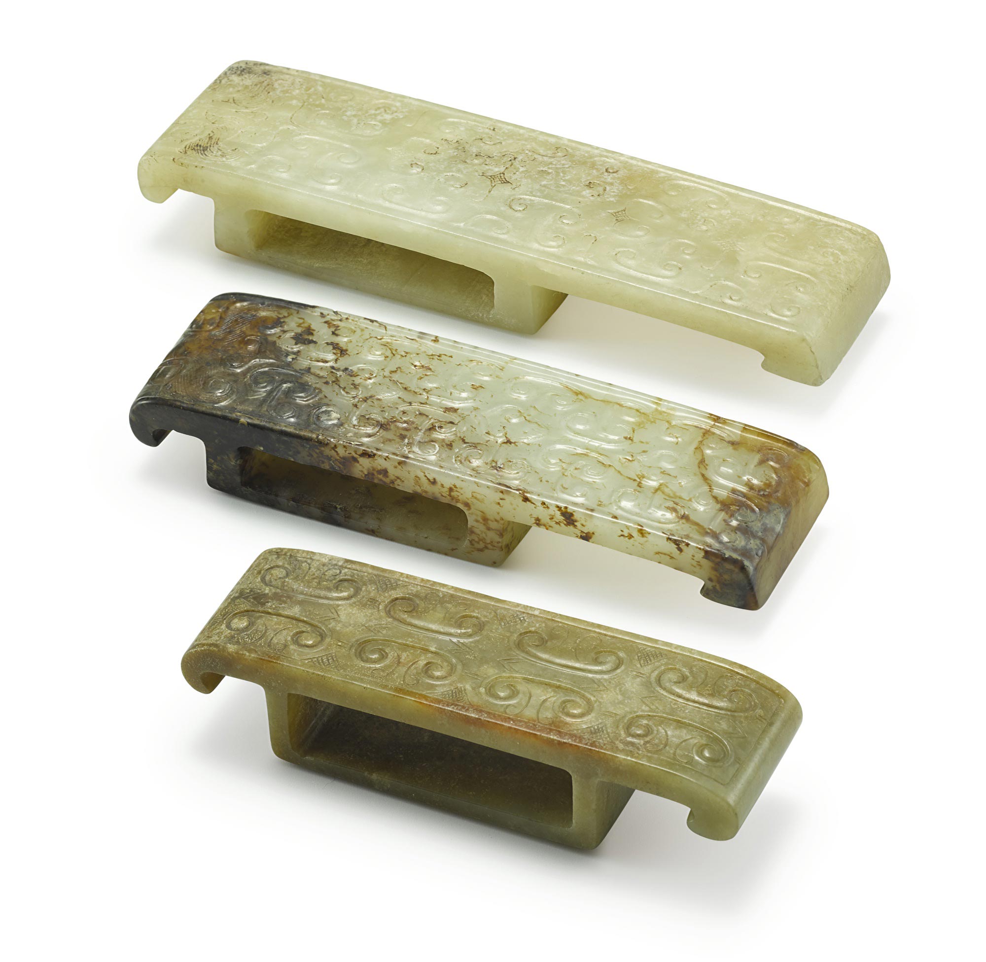 西汉 青玉剑璏三件