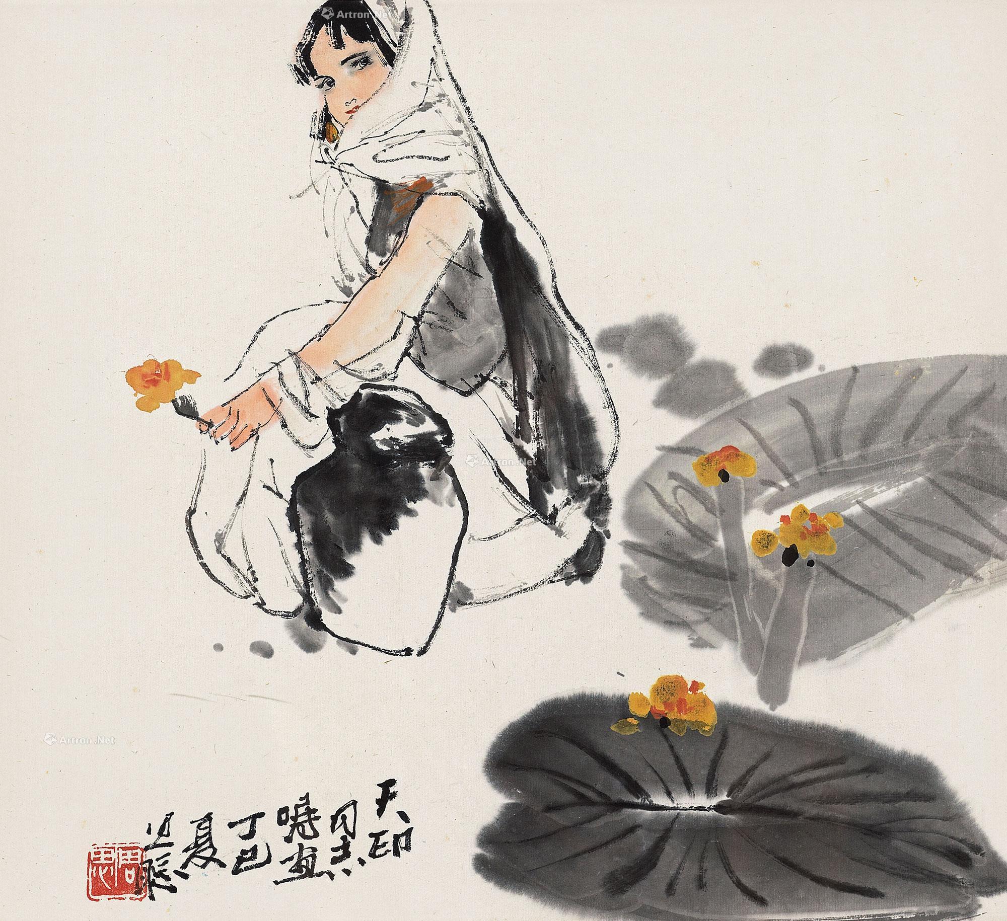 lot0628 周思聪 1977年作 采 - 雅昌拍卖图录app
