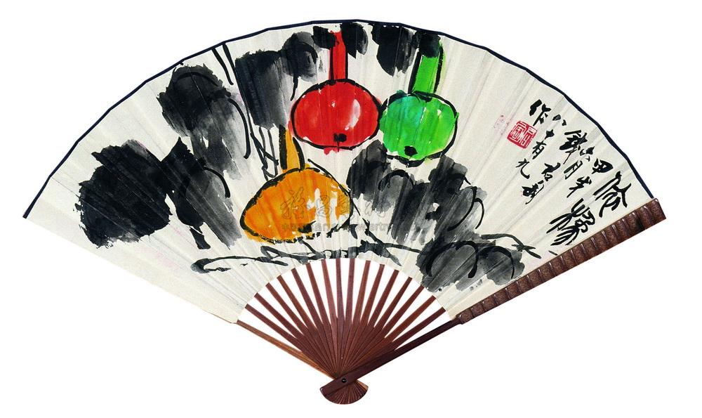 钱君陶 葫芦 成扇