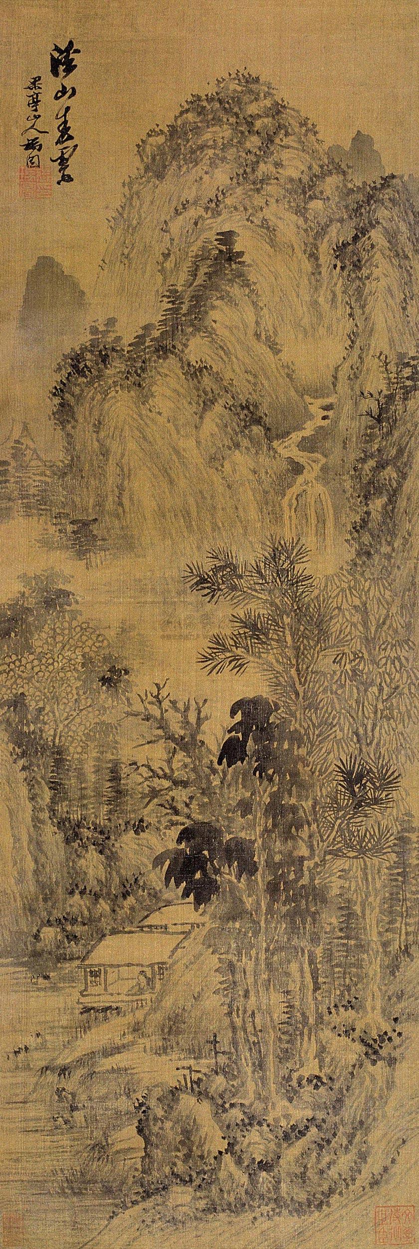 张瑞图 溪山春云 立轴