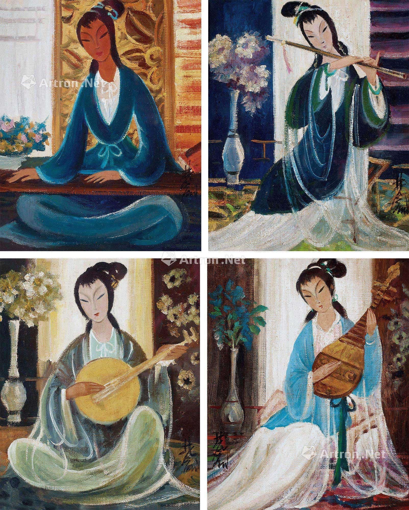 lot1250 林风眠 仕女奏乐图 (四 - 雅昌拍卖图录app