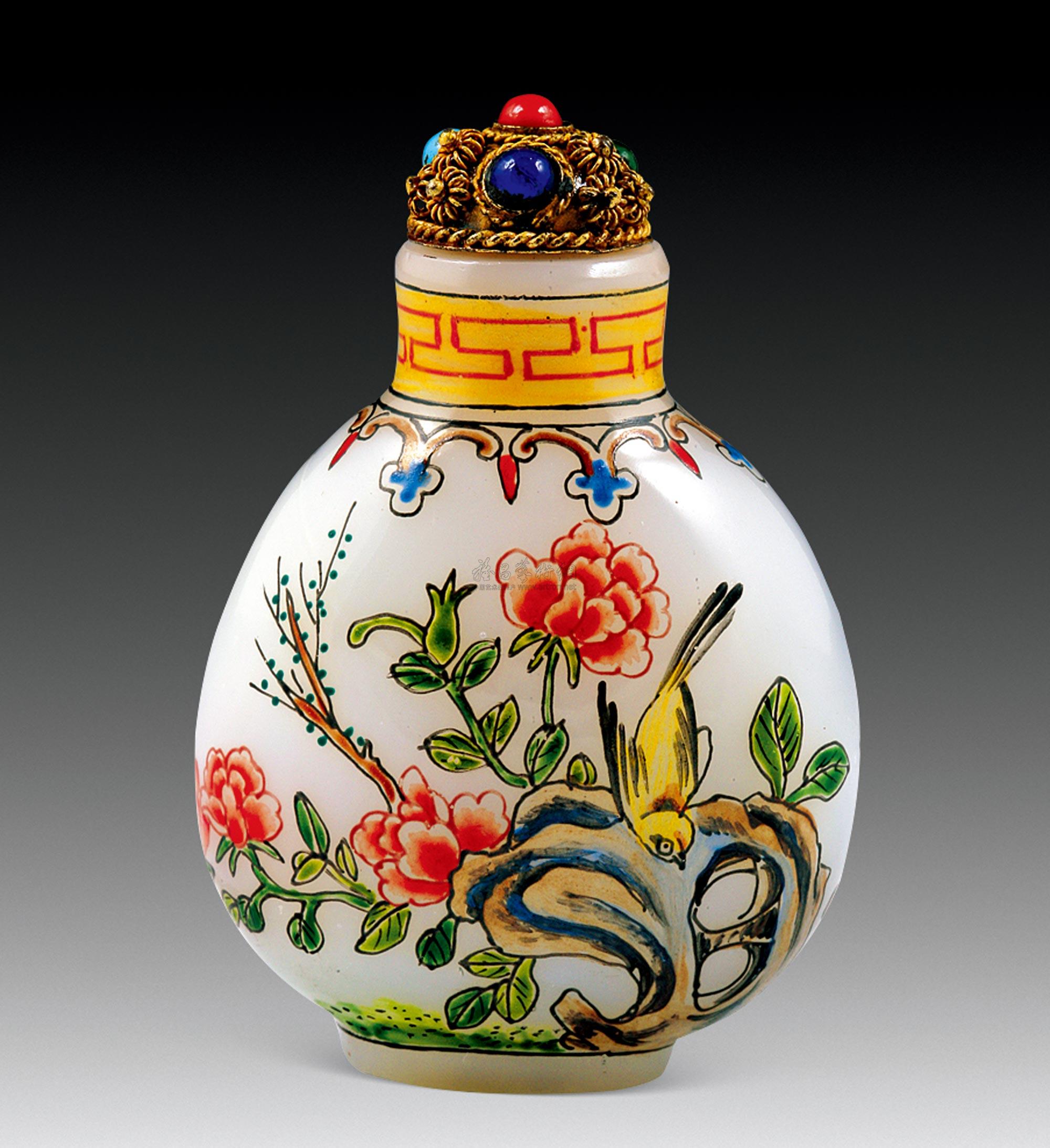 lot0301 清 古月轩花鸟纹鼻烟壶- - 雅昌拍卖图录app