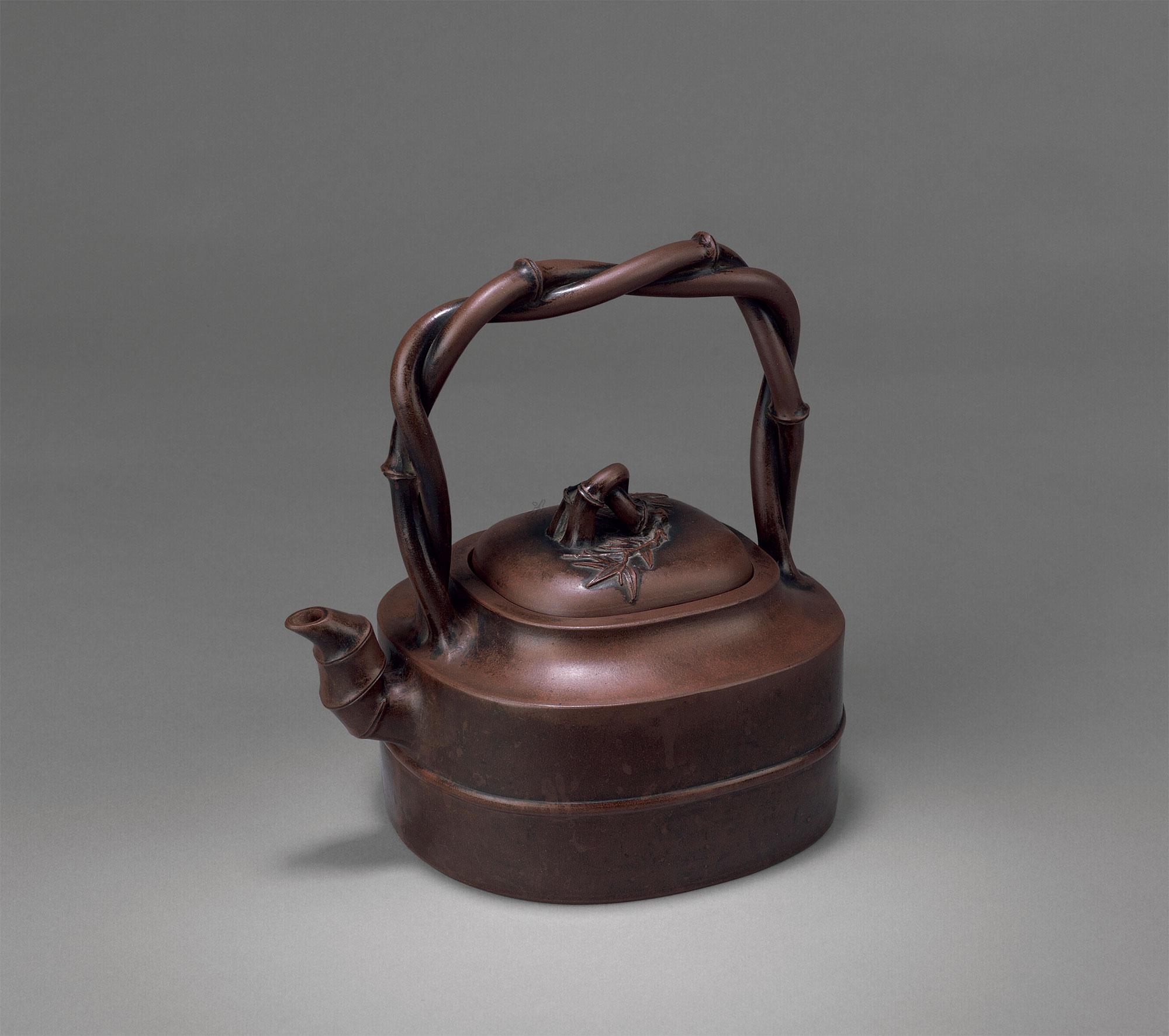 清晚 荣卿制绞竹提梁壶