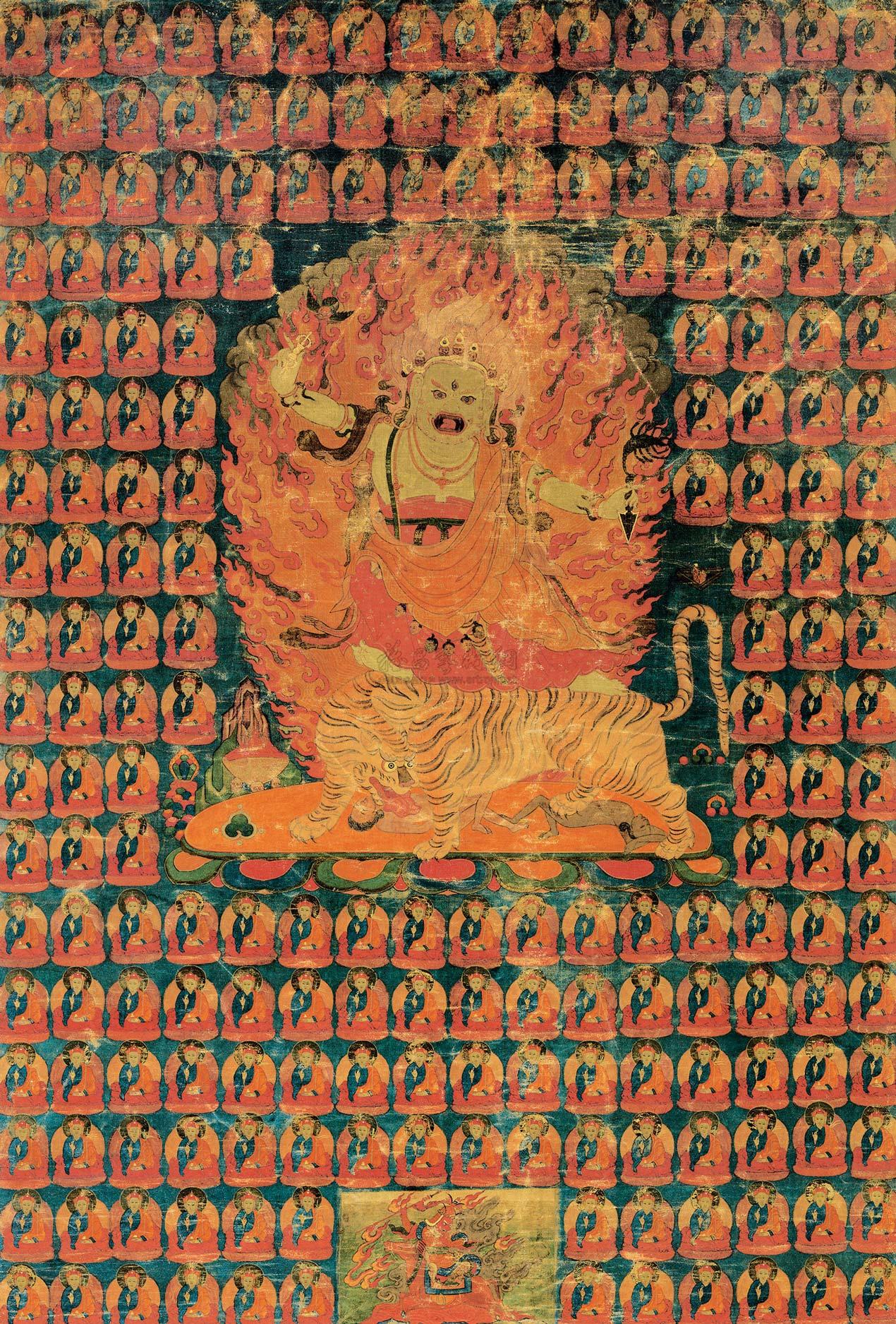 莲师忿怒金刚唐卡拍品分类佛教文物>唐卡创作年代18世纪尺寸75×50cm