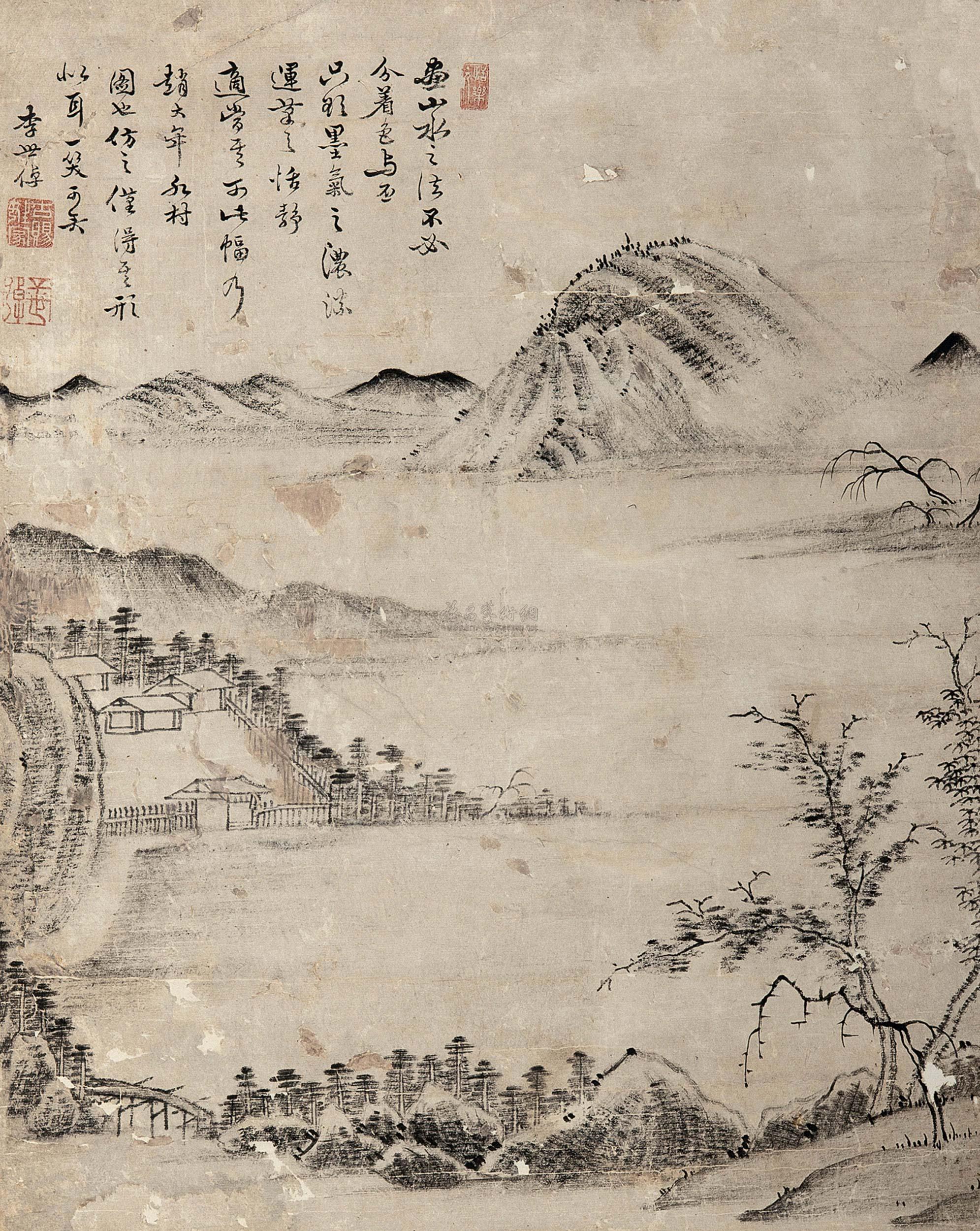 lot2524 李世倬 (款) 水村图 - 雅昌拍卖图录app