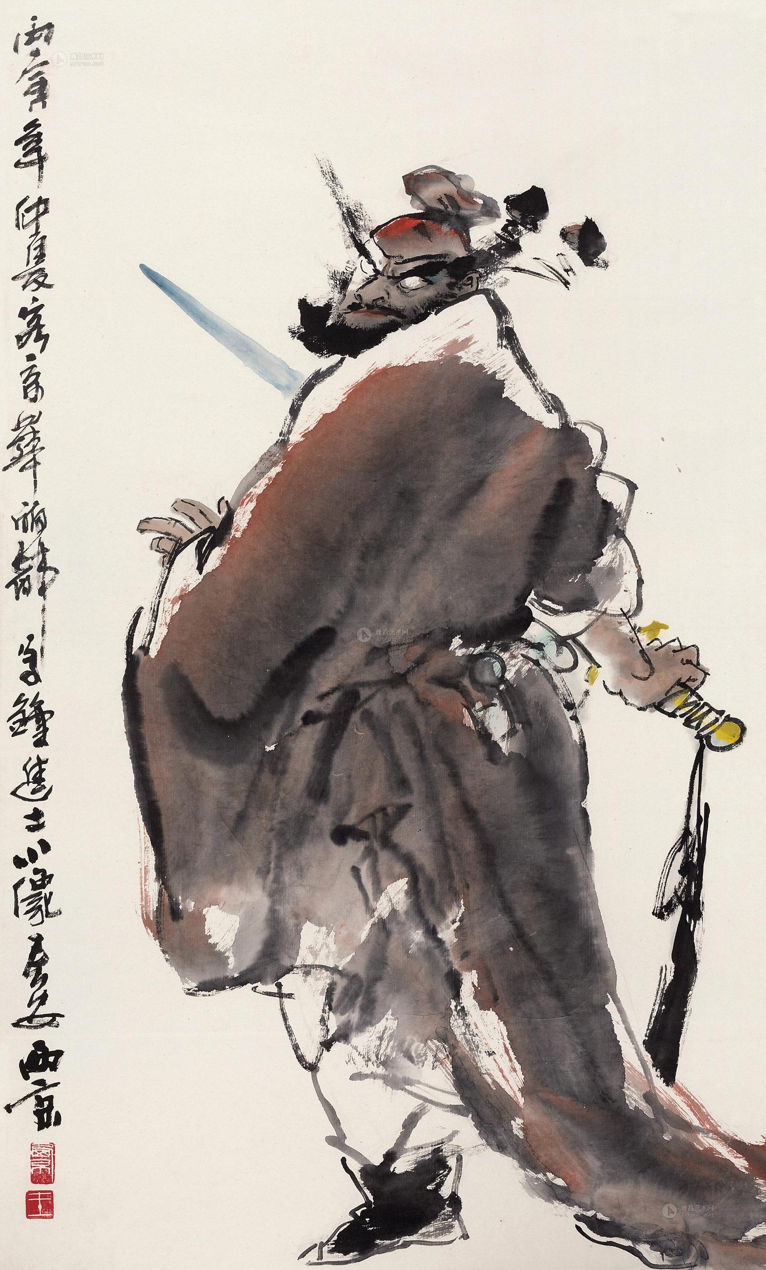 1039 丙寅(1986年)作 钟馗像 立轴 纸本