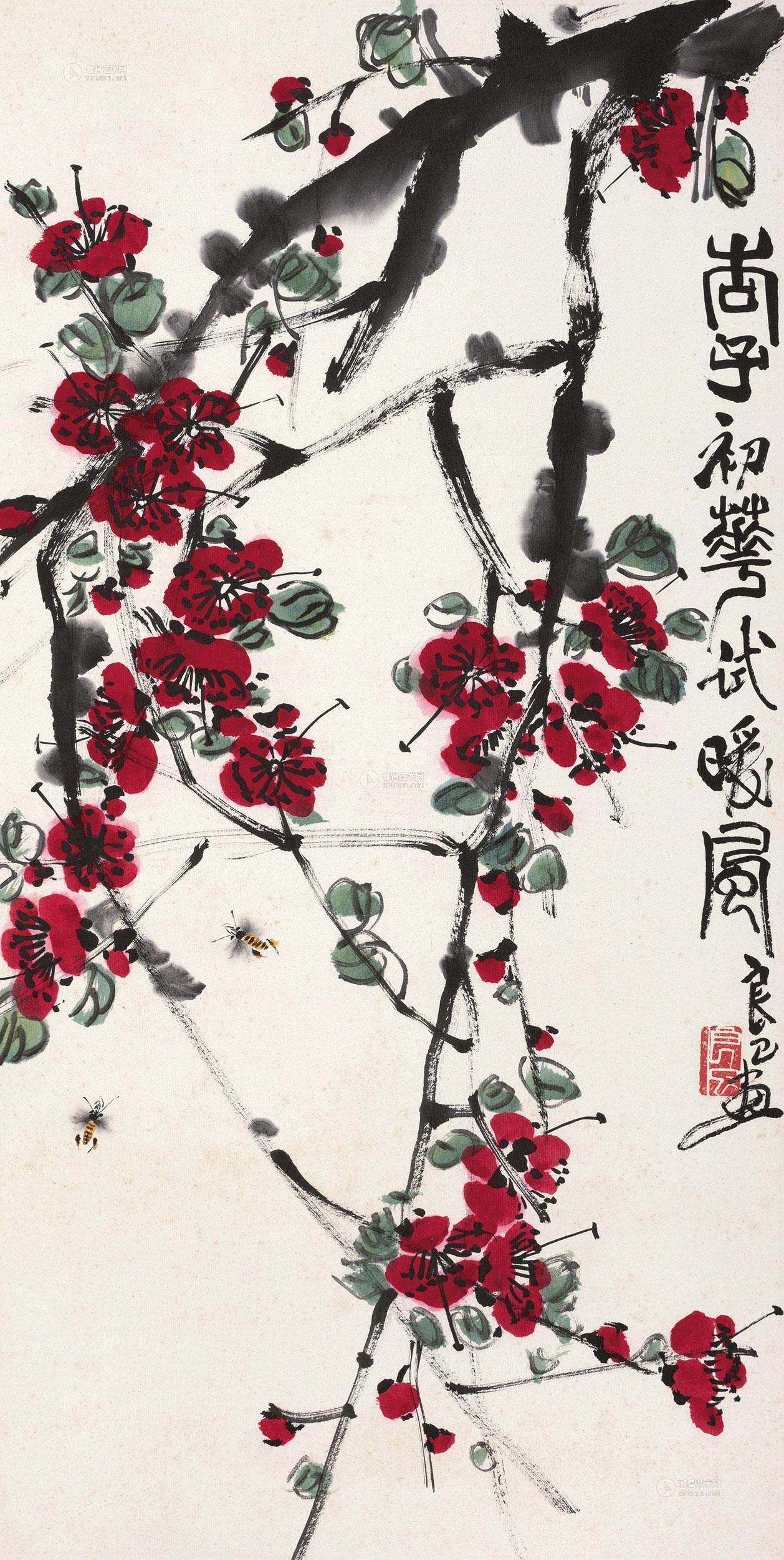 lot0390 齐良已 杏子初华试暖风 - 雅昌拍卖图录app