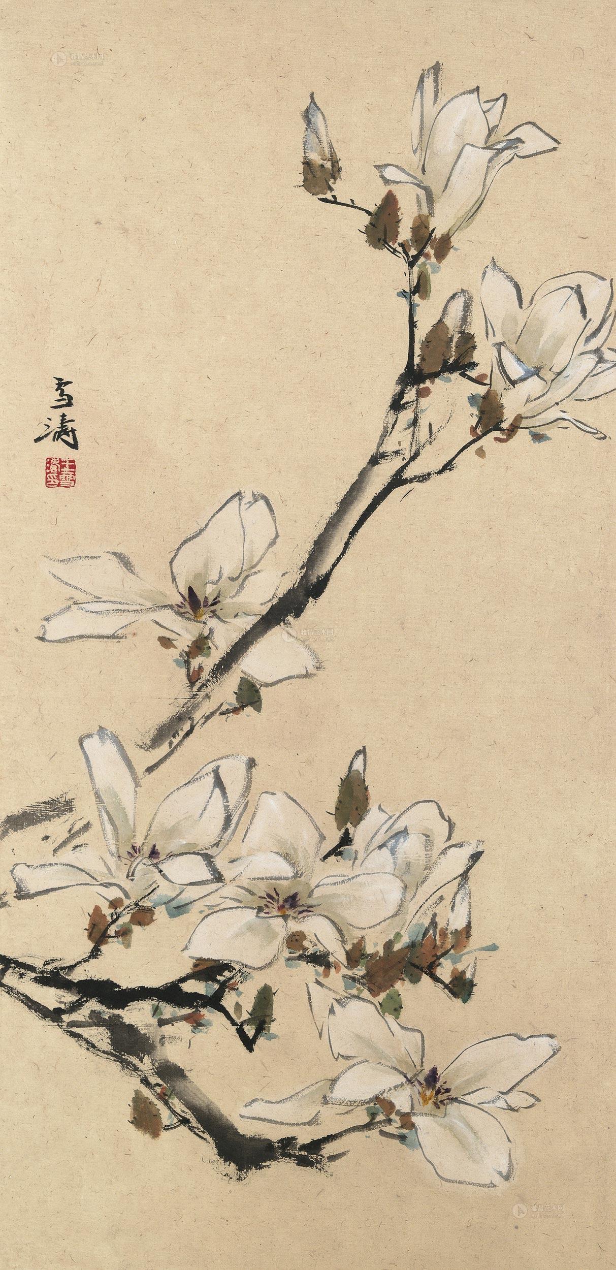 王雪涛 玉兰 镜心