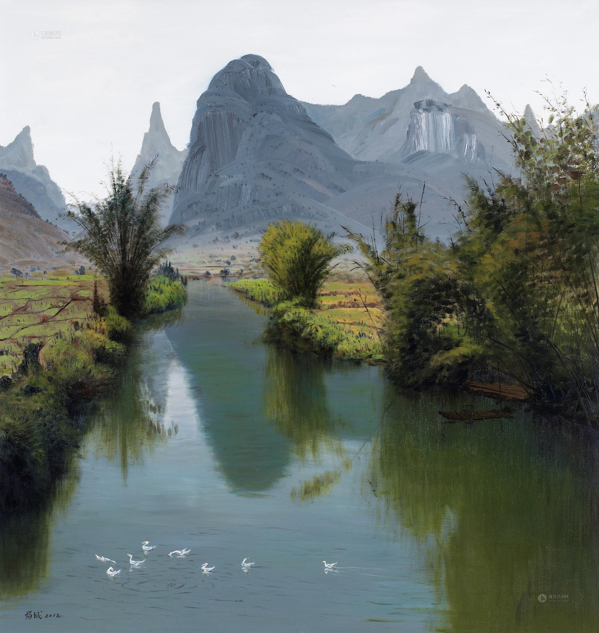 杨诚2012年作 青青小河水-中国油画 - 雅昌拍卖图录app