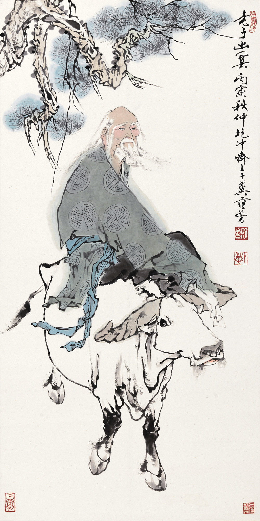 范曾 丙寅(1986年)作 老子出关 镜心
