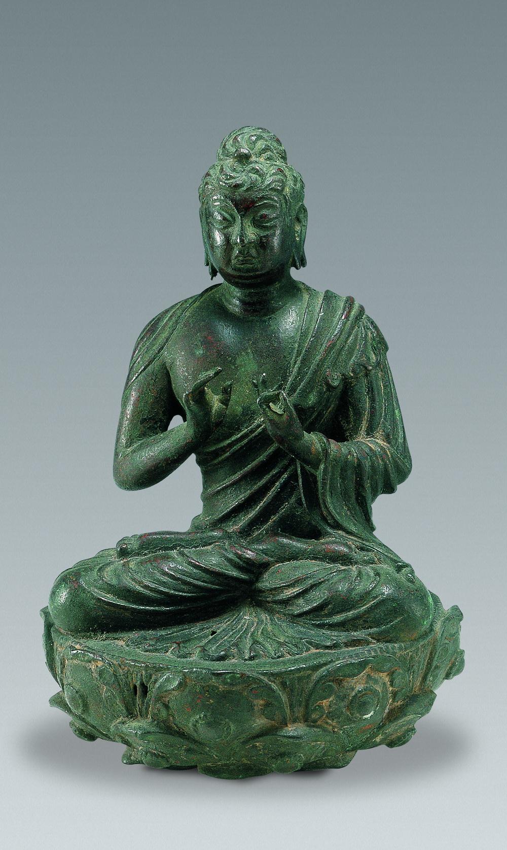 五代 青铜佛坐像