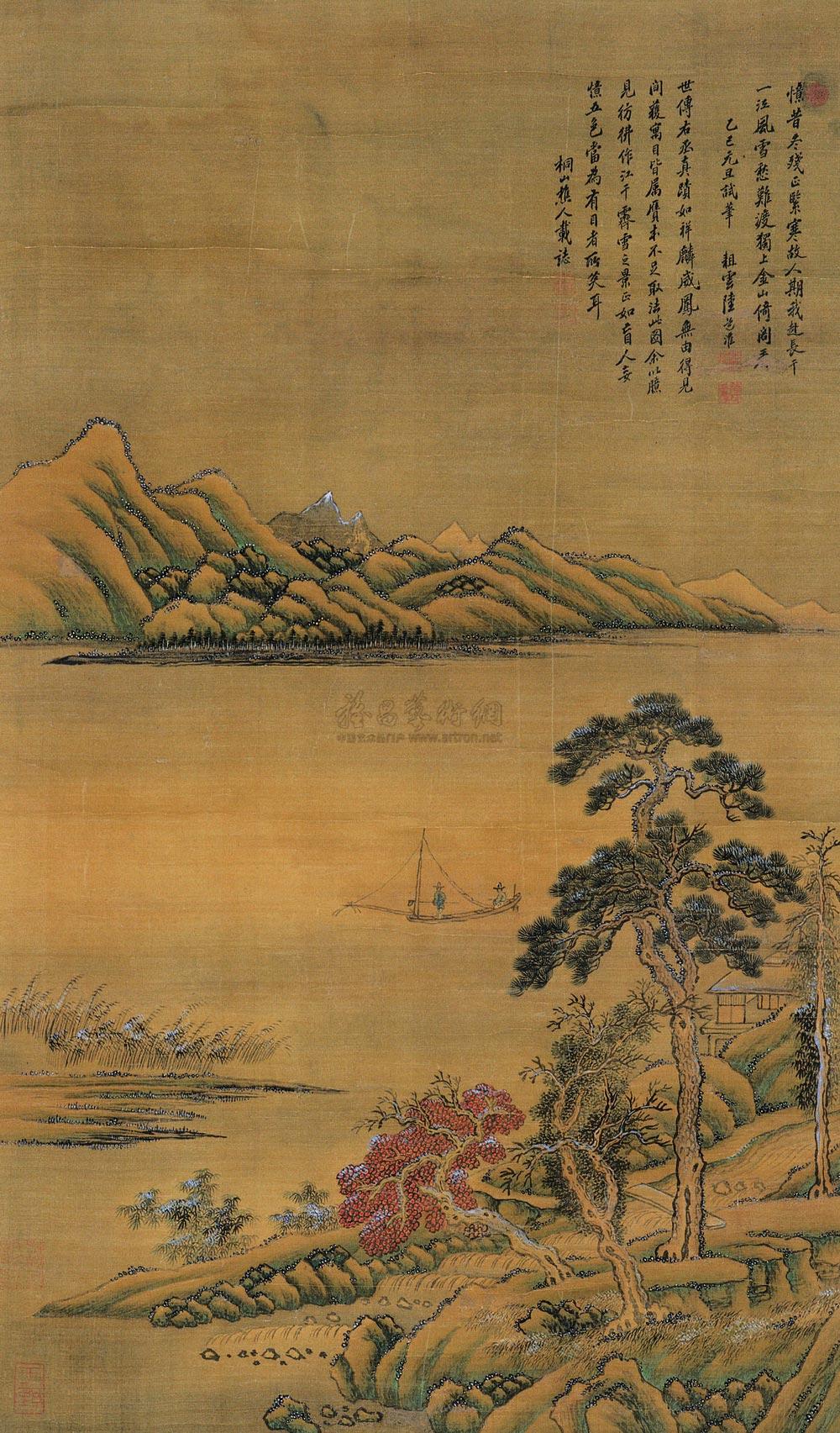 陆道淮 江干雪霁图 立轴