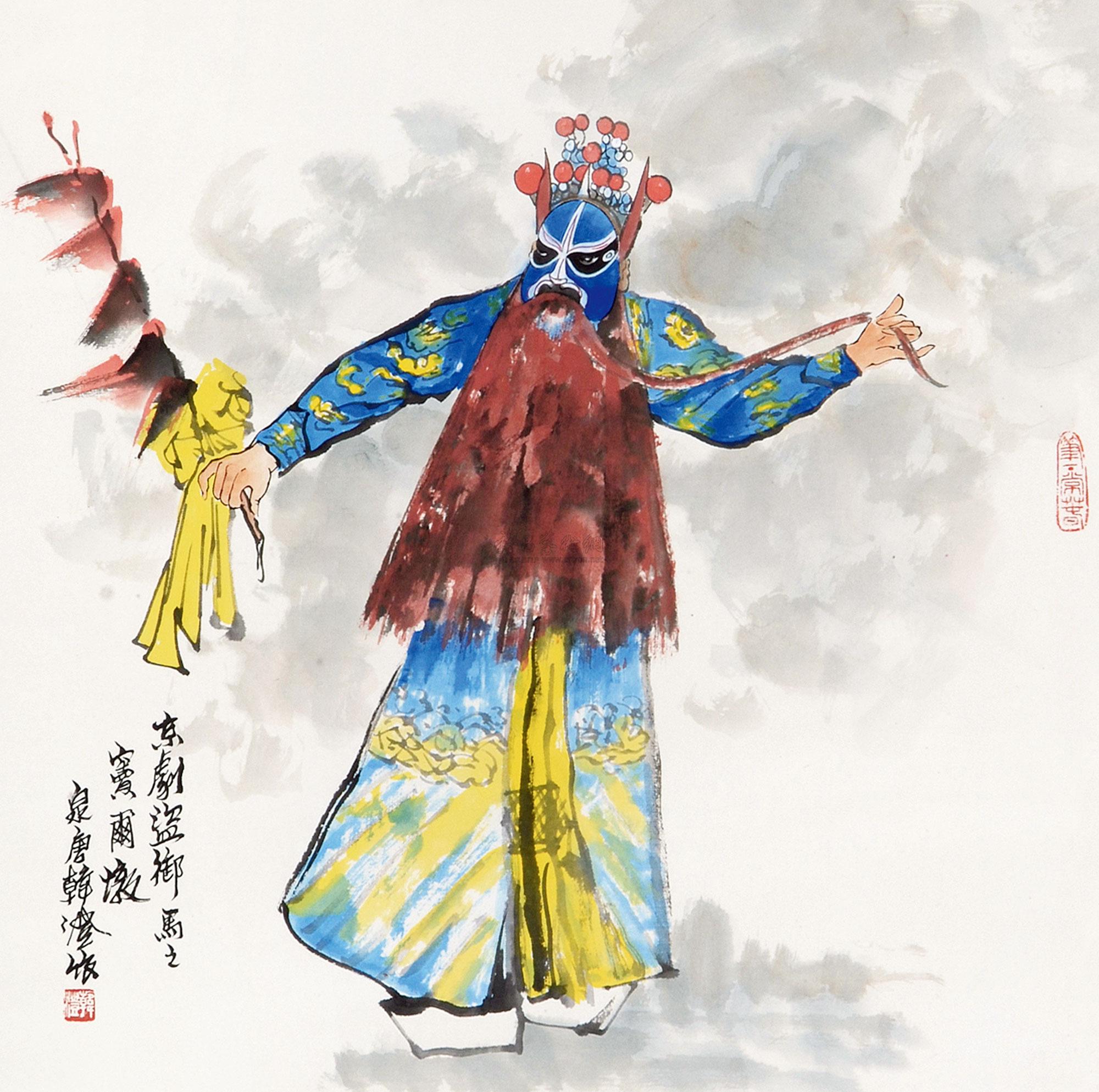 韩澄 戏剧人物 立轴