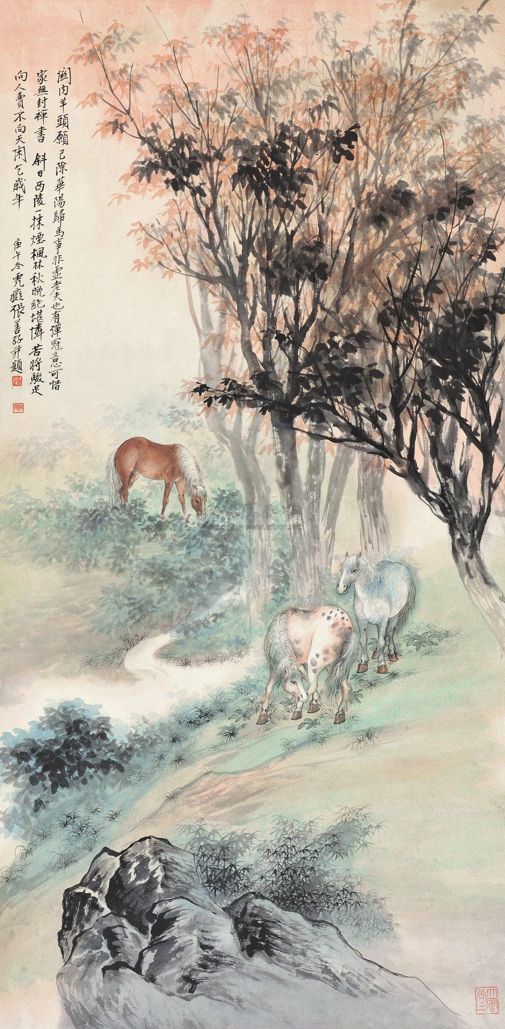 lot0190 张善孖 1930年作 晚 - 雅昌拍卖图录app