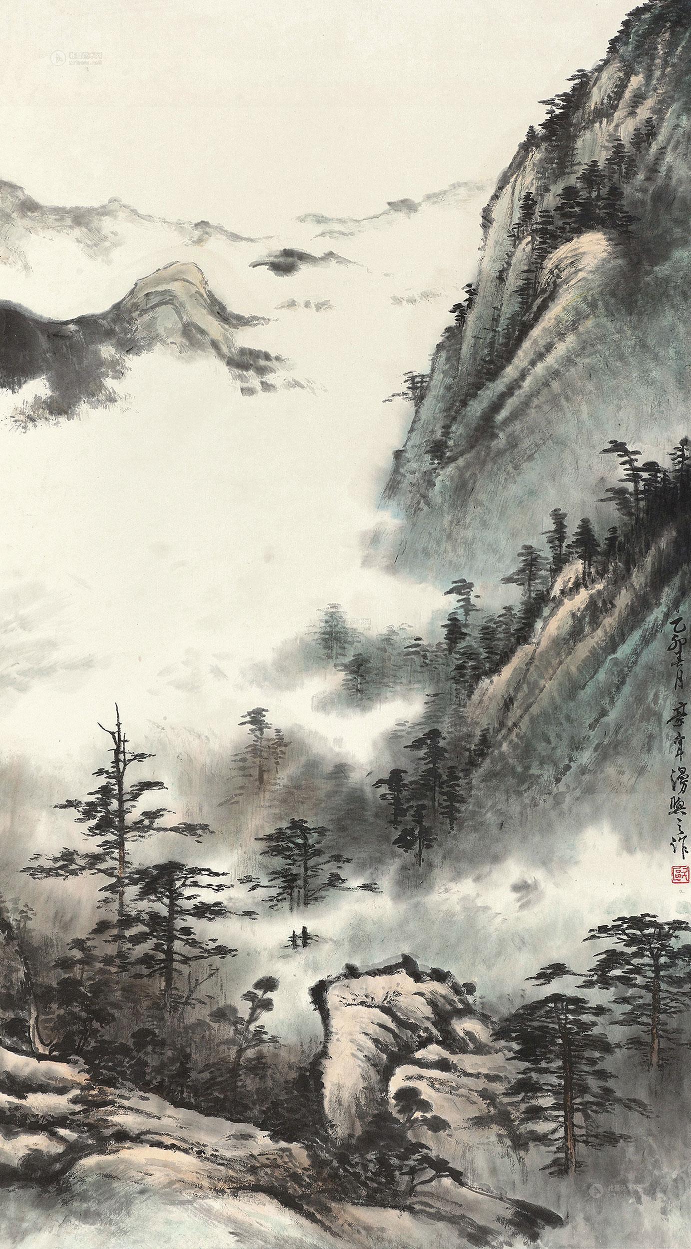 lot0514 欧豪年 1975年作 山