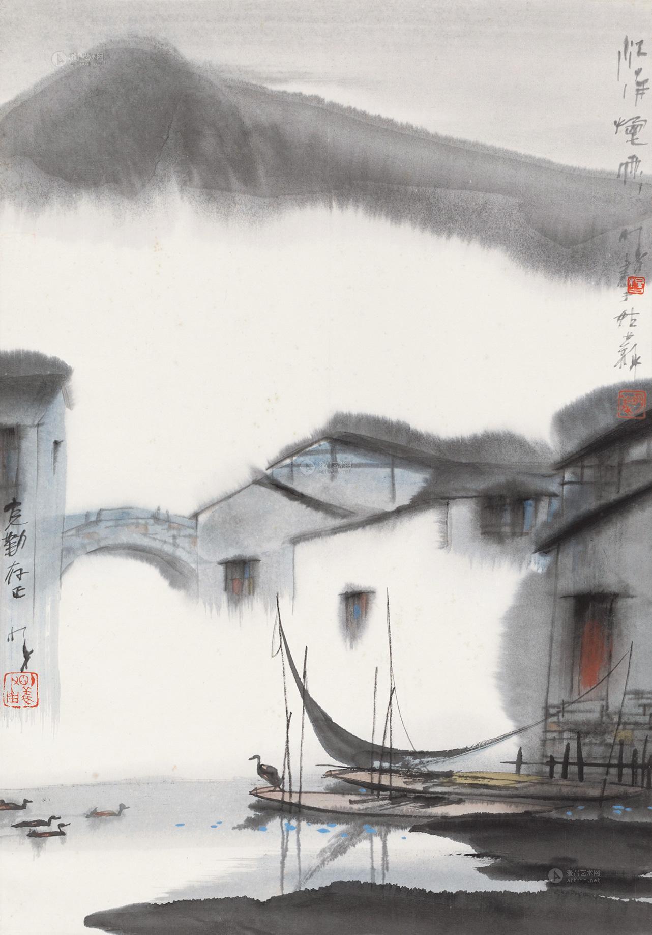 杨明义 江南烟雨 立轴