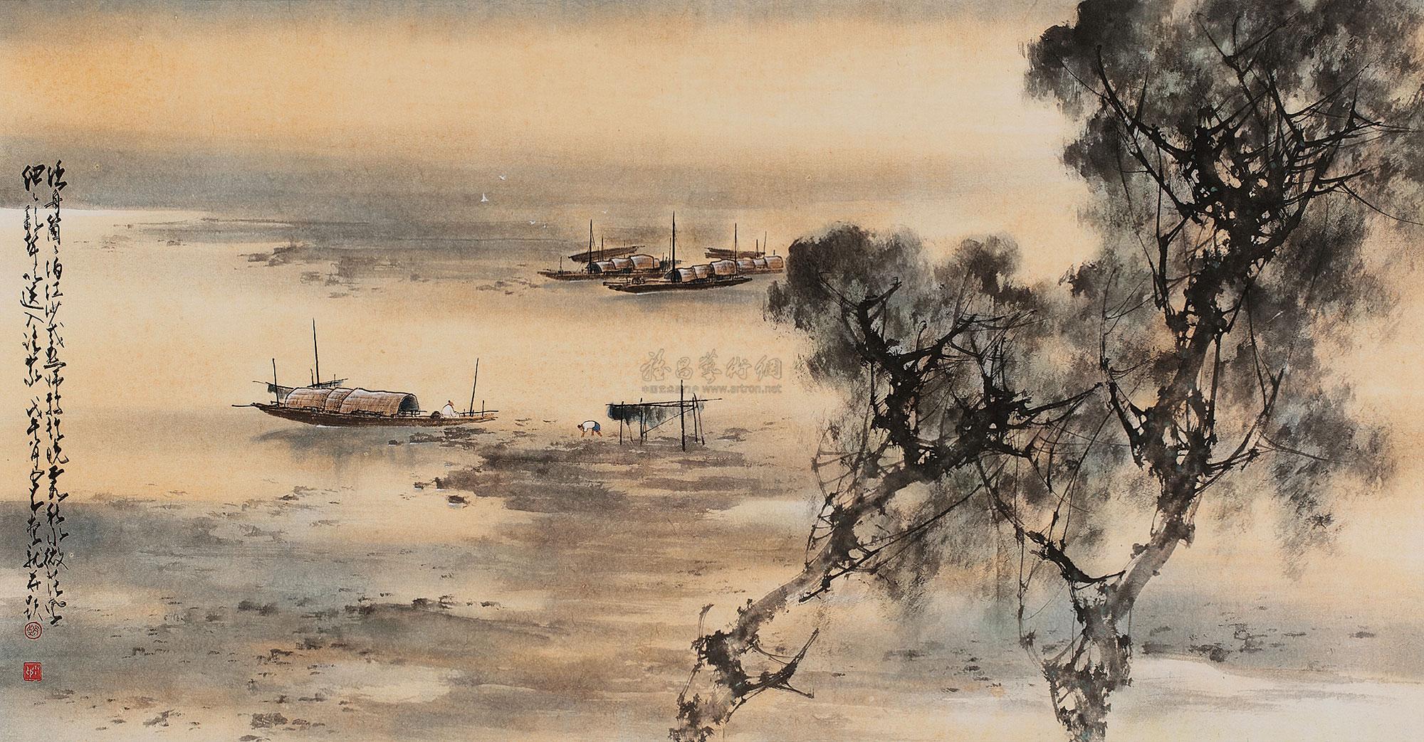 lot0219 赵少昂 1978年作 渔 - 雅昌拍卖图录app