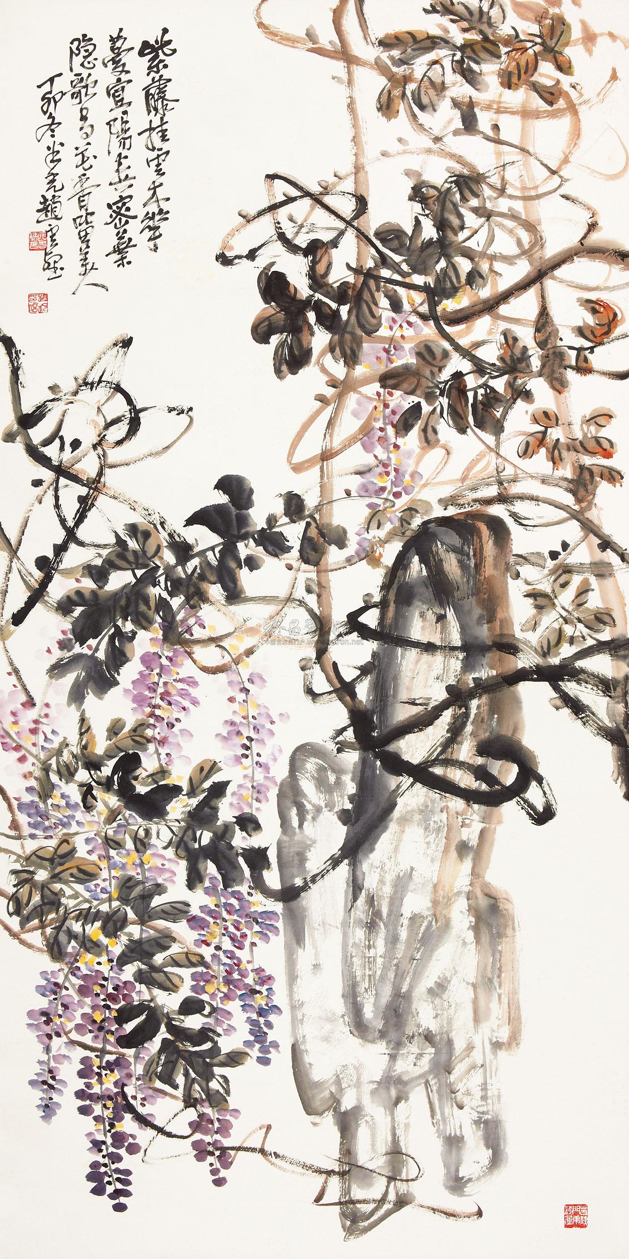 2290 1927年作 紫藤 立轴 纸本