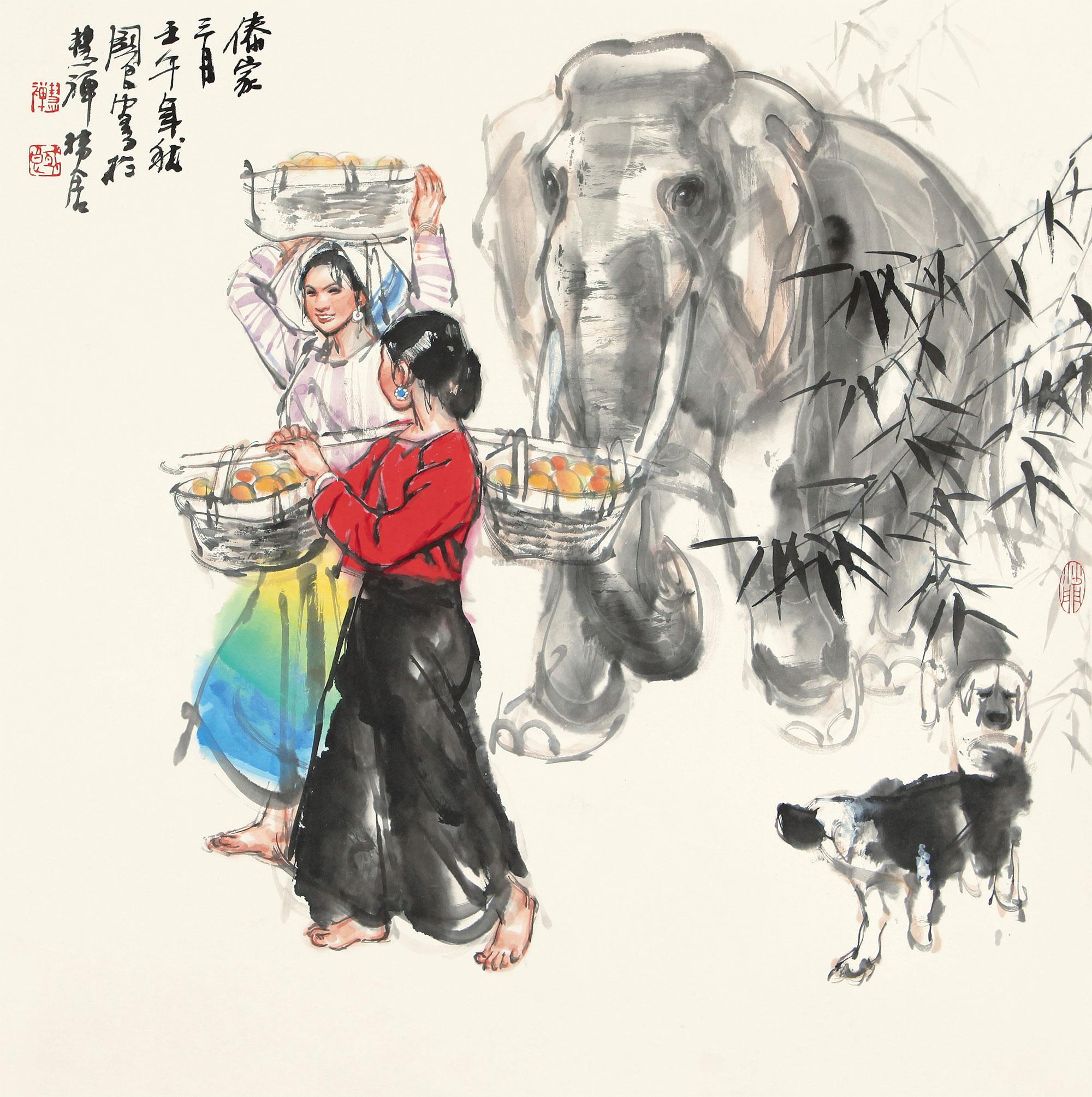 史国良 2002年作 傣族风情 镜片