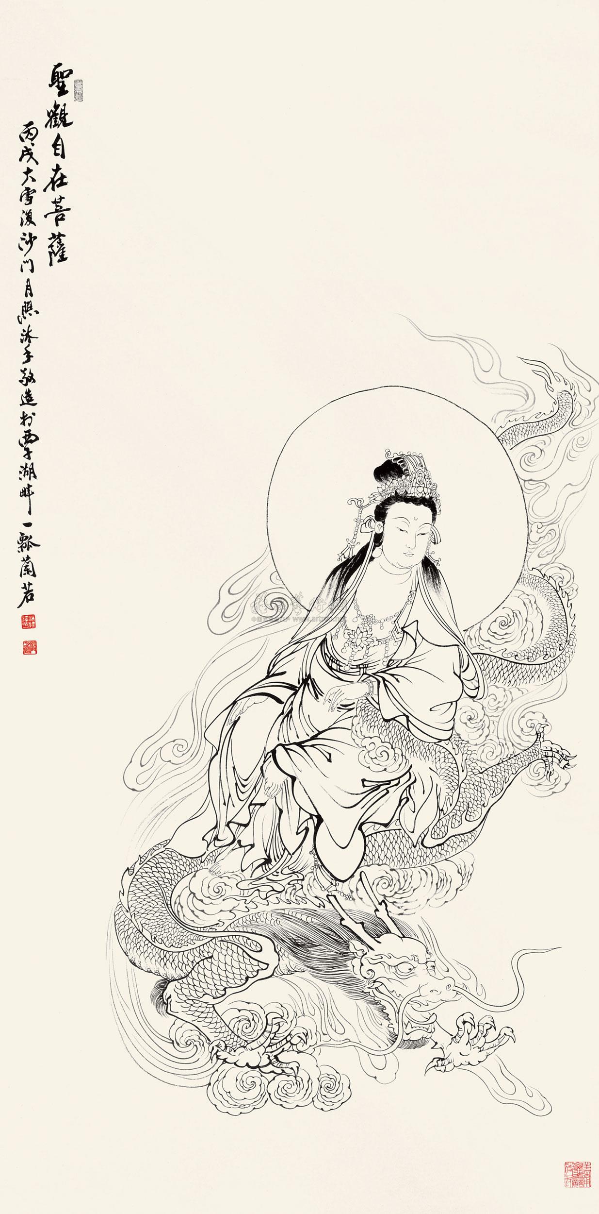 0270丙戌2006年作观音立轴纸本