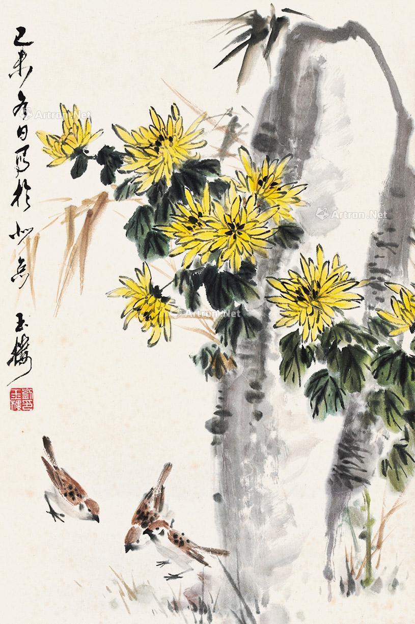 刘玉楼 菊花 立轴