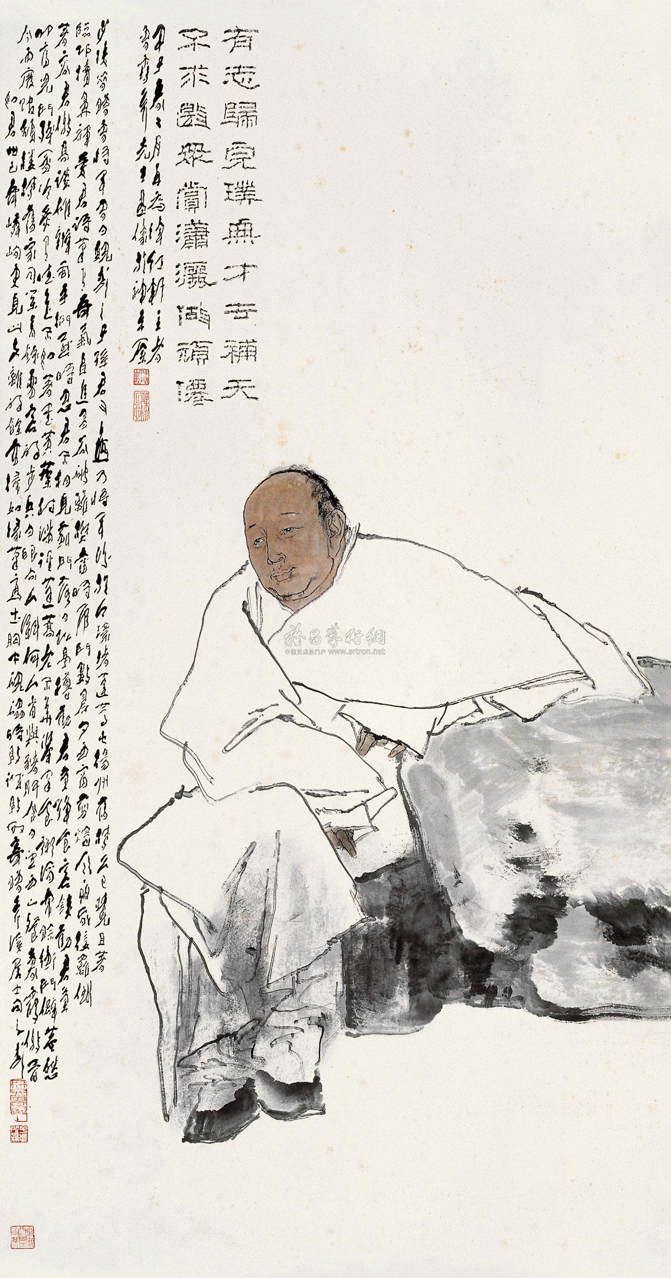 王子武 曹雪芹造像 立轴
