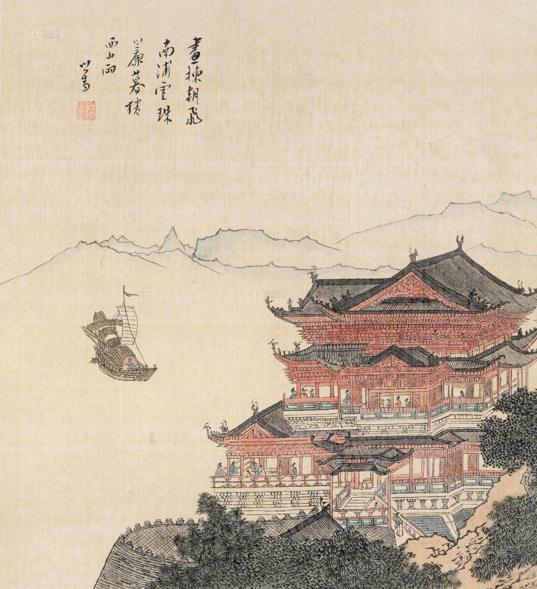 滕王阁诗意 镜片作者溥儒 (1896～1963)拍品分类中国书画>绘画尺寸31