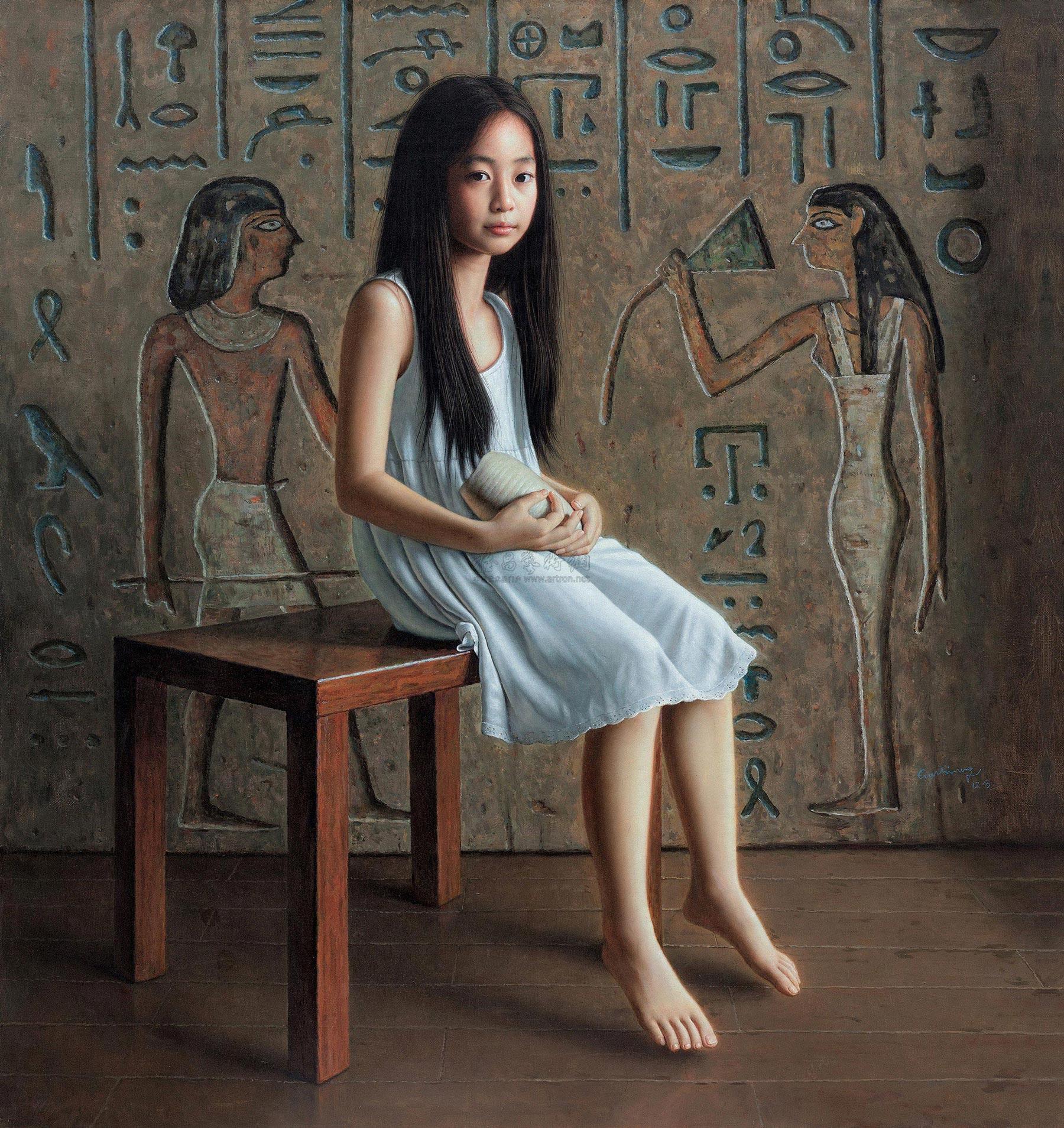 顾致农 2012年作 持陶罐的女孩