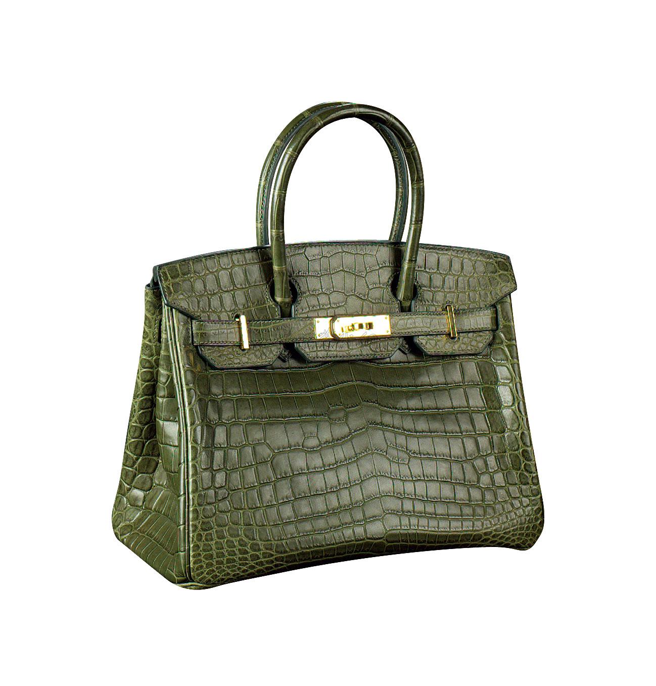 爱马仕birkin绿色鳄鱼皮包