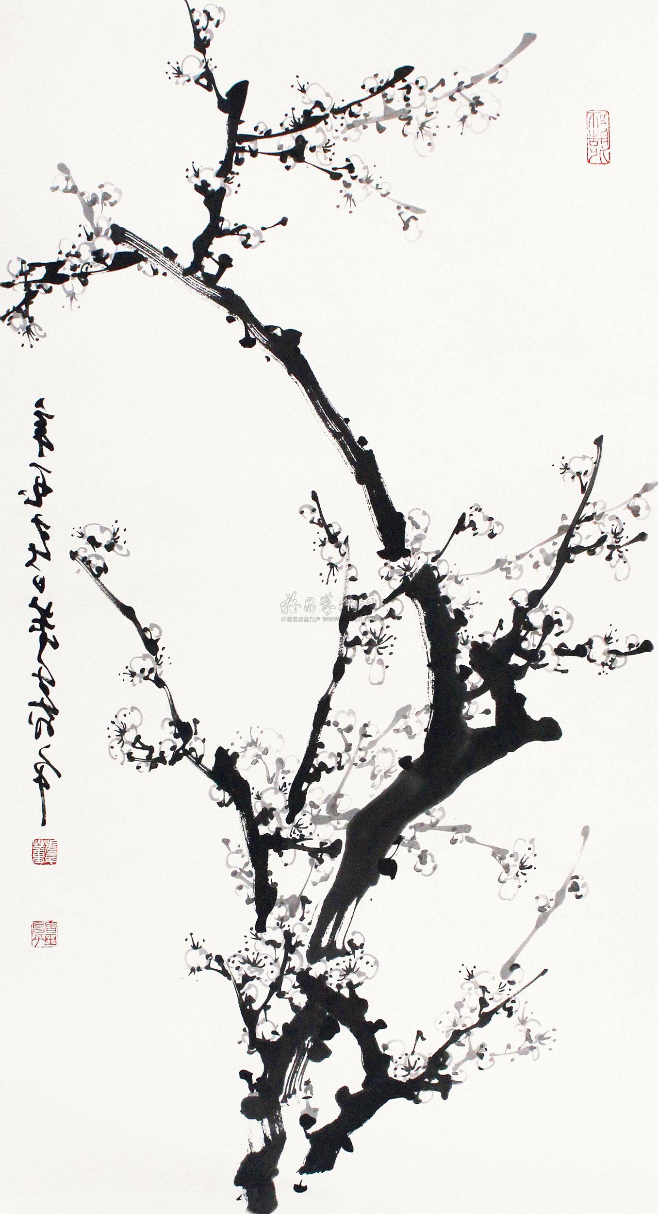 董寿平 墨梅 镜框