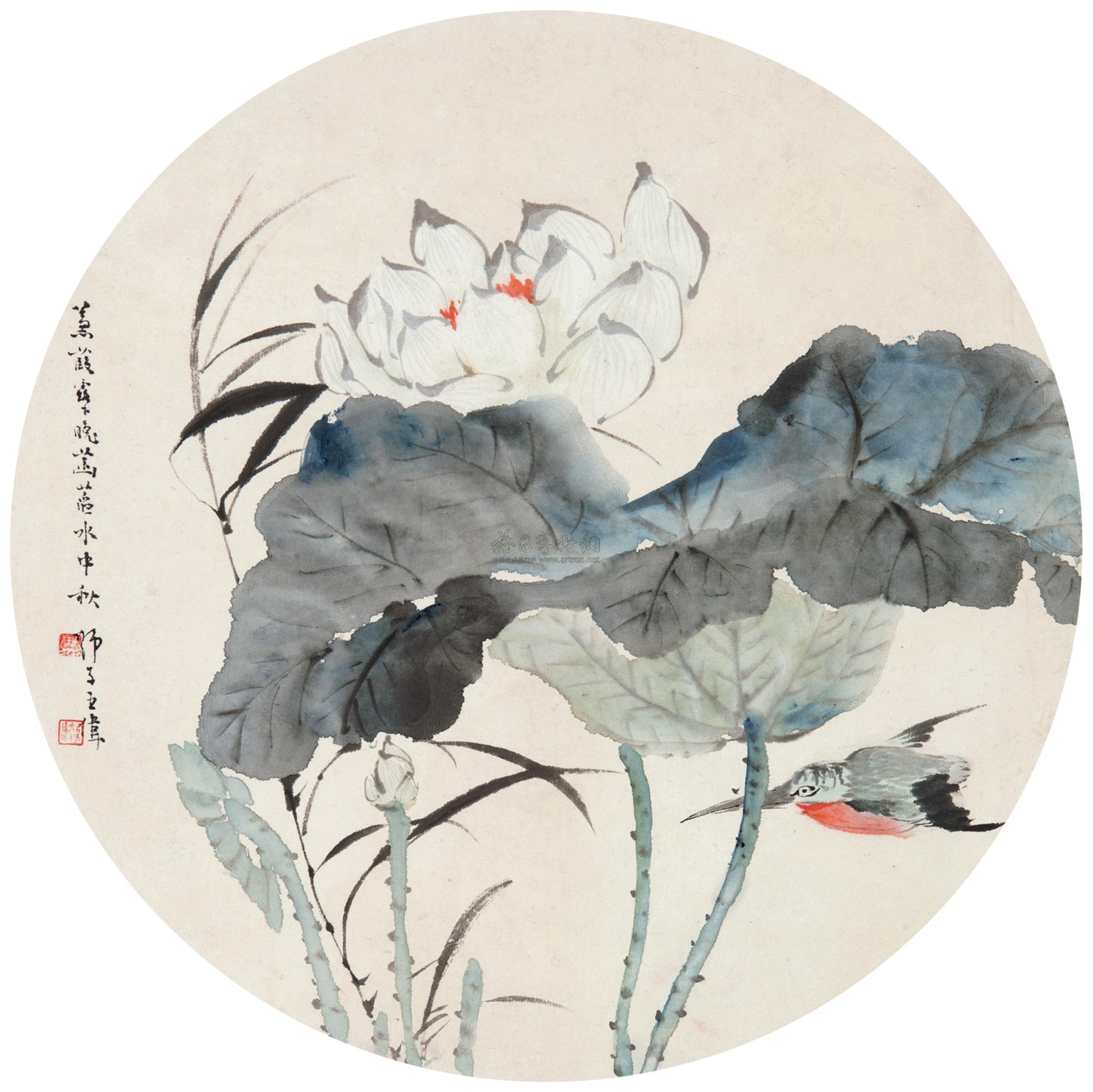 王师子 荷塘清韵 团扇