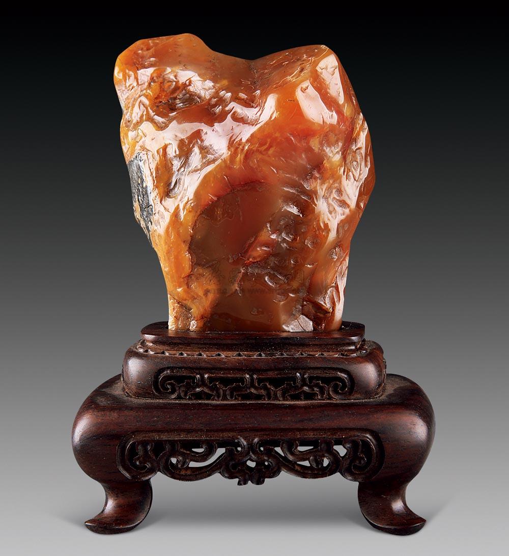 田黄鸡油黄原石摆件