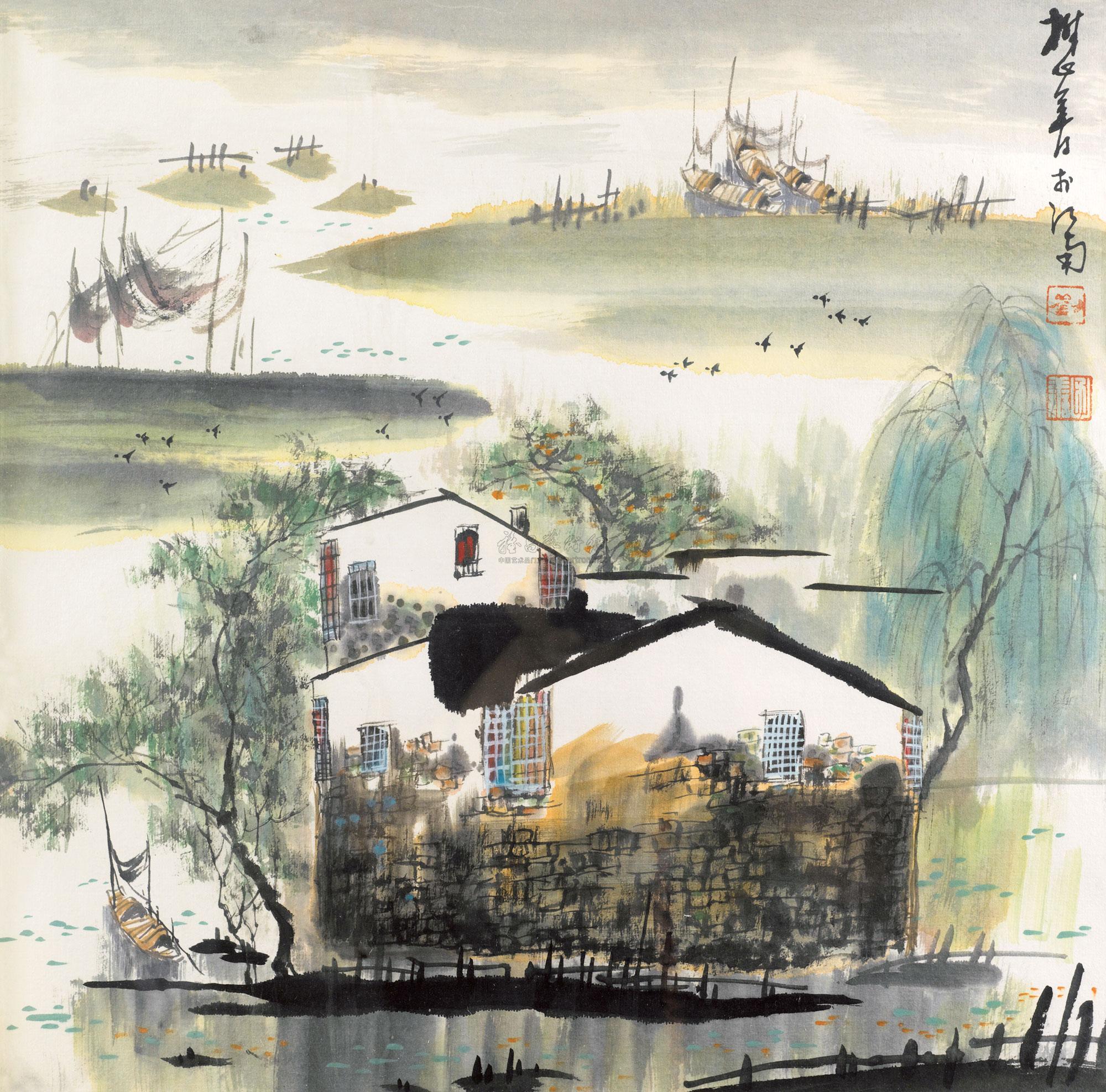 刘懋善 江南水乡 镜心