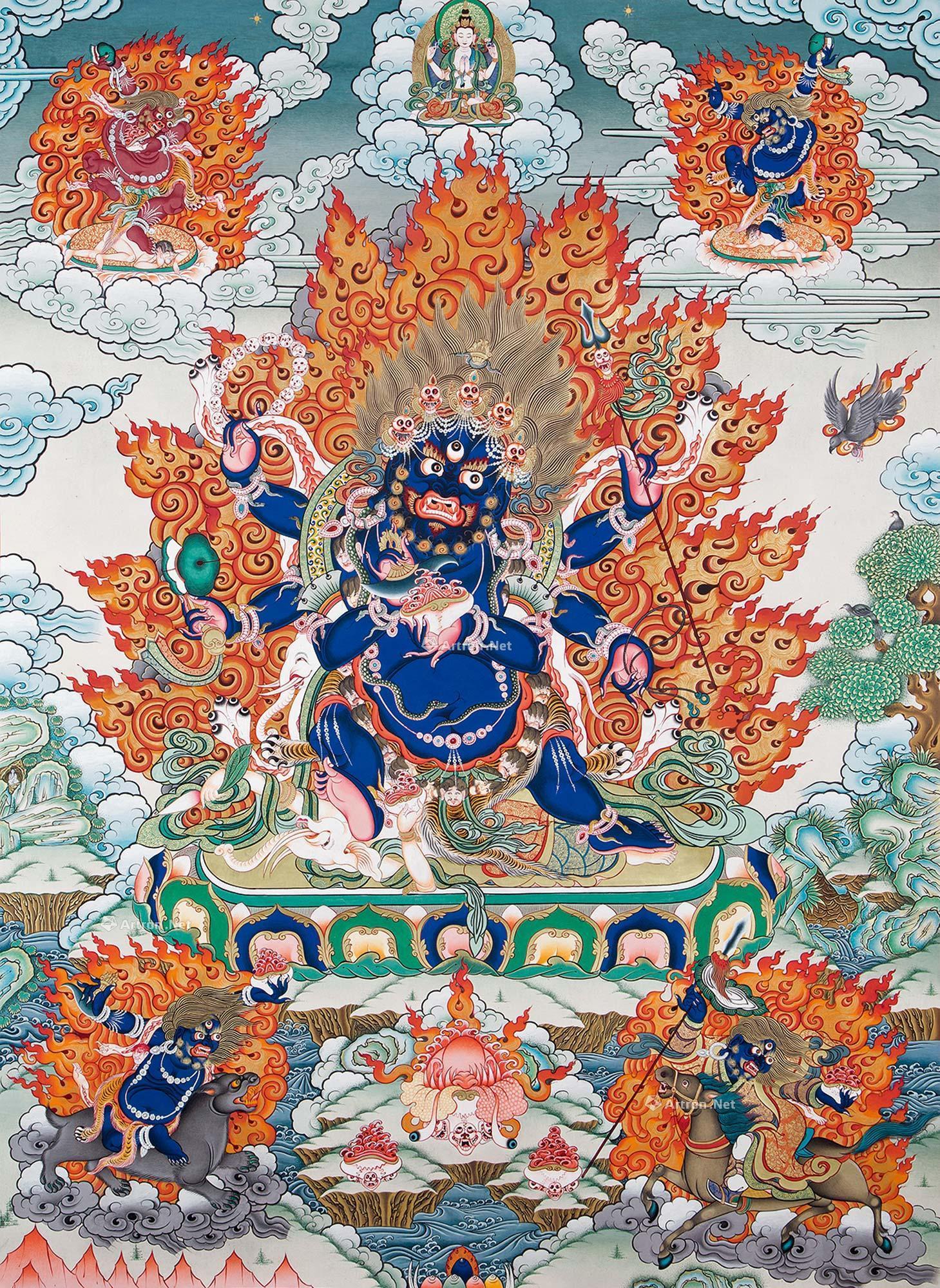 华旦才让 唐卡 玛哈嘎拉