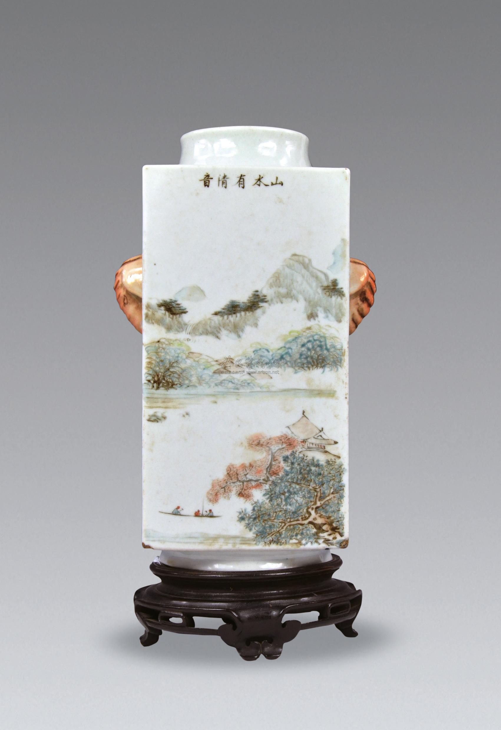 lot0282 程门 浅绛彩山水花鸟天 - 雅昌拍卖图录app