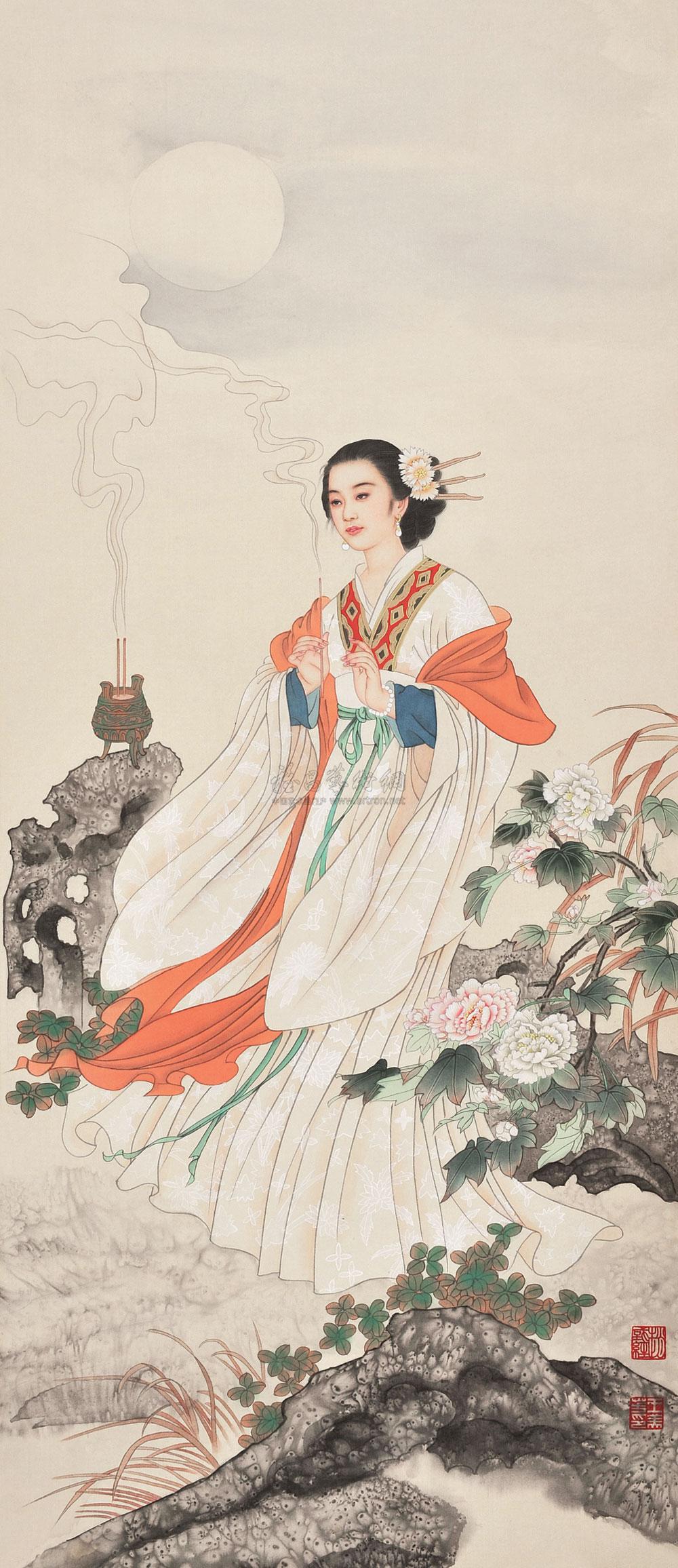 赵国经 王美芳 貂蝉拜月 镜心