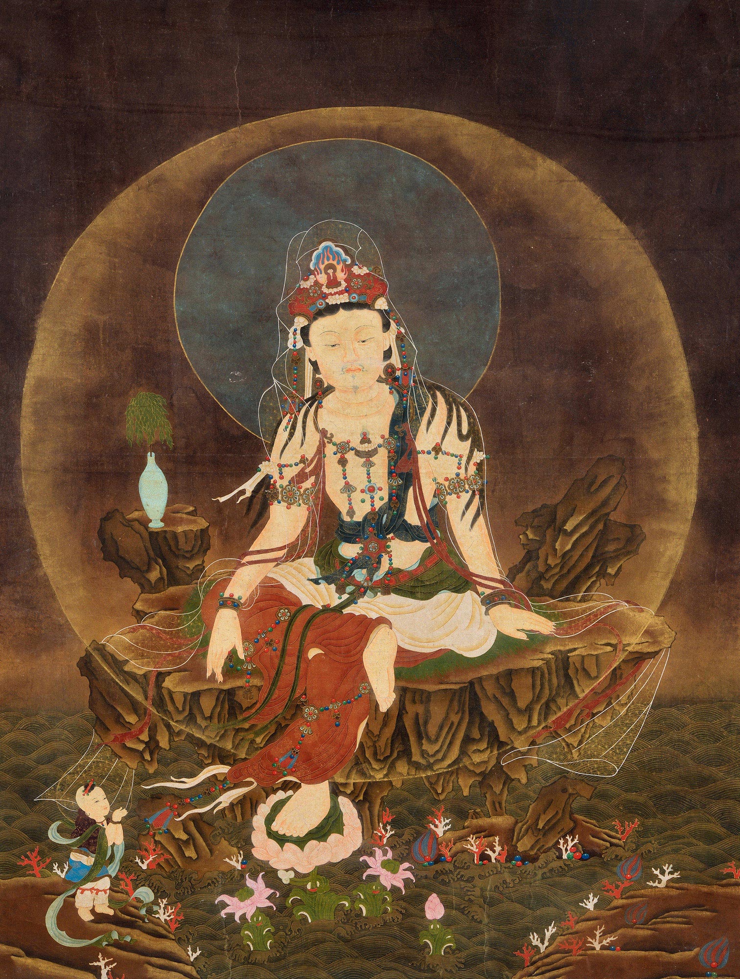 明或更早 水月观音像