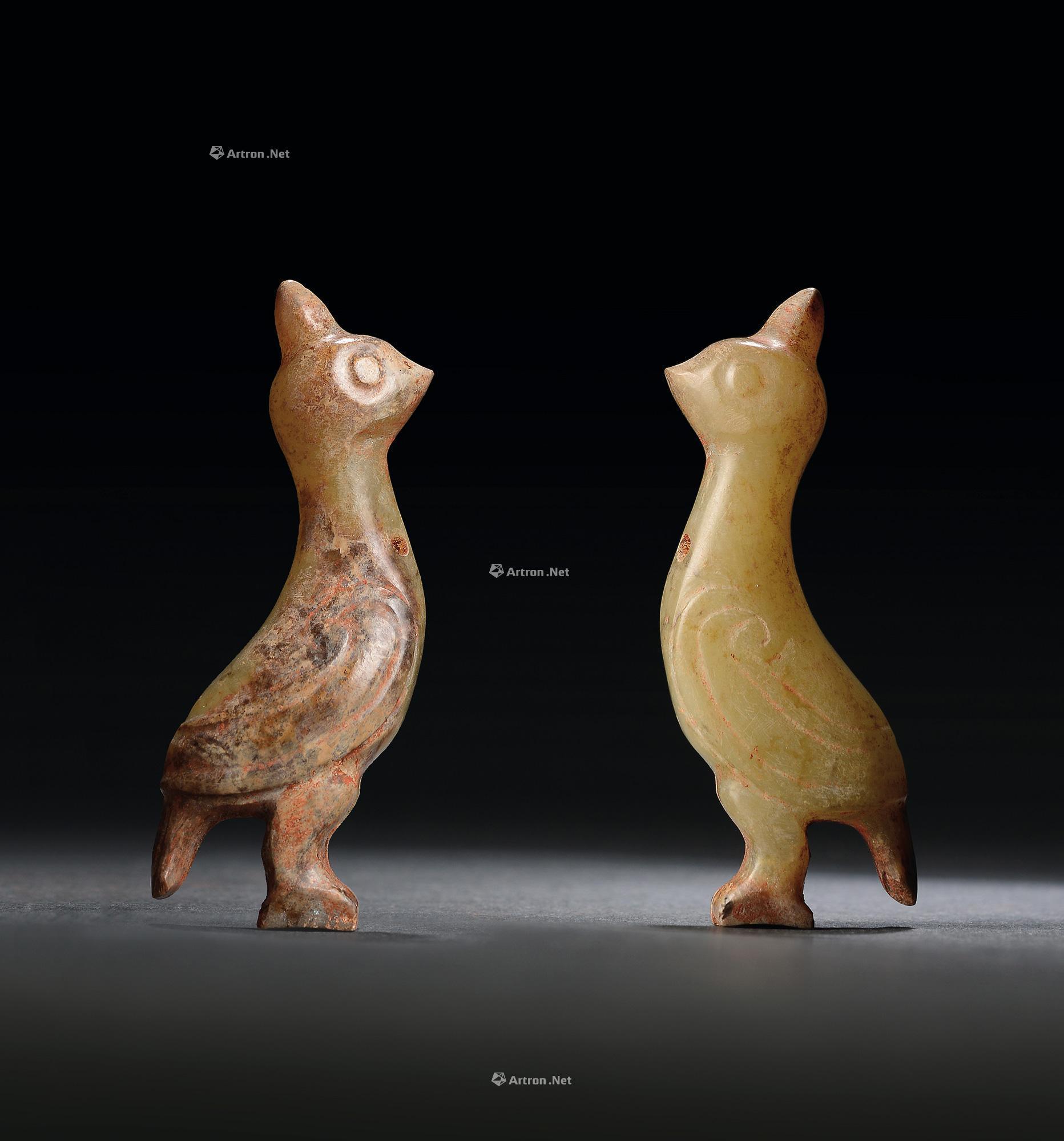 商代 圆雕玉鸮鸟