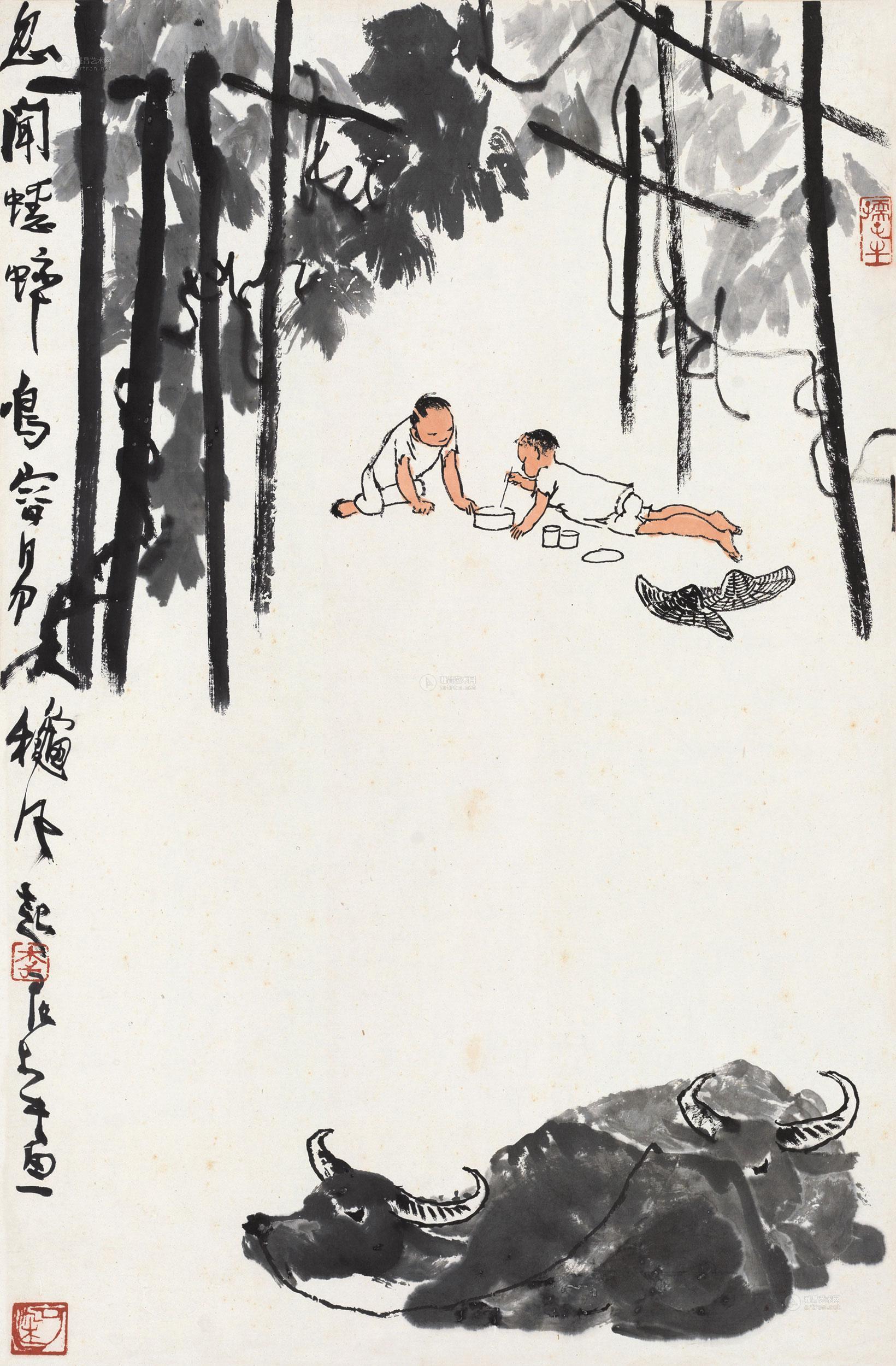 闻蟋蟀鸣 立轴作者李可染 (1907～1989)拍品分类中国书画>绘画尺寸69