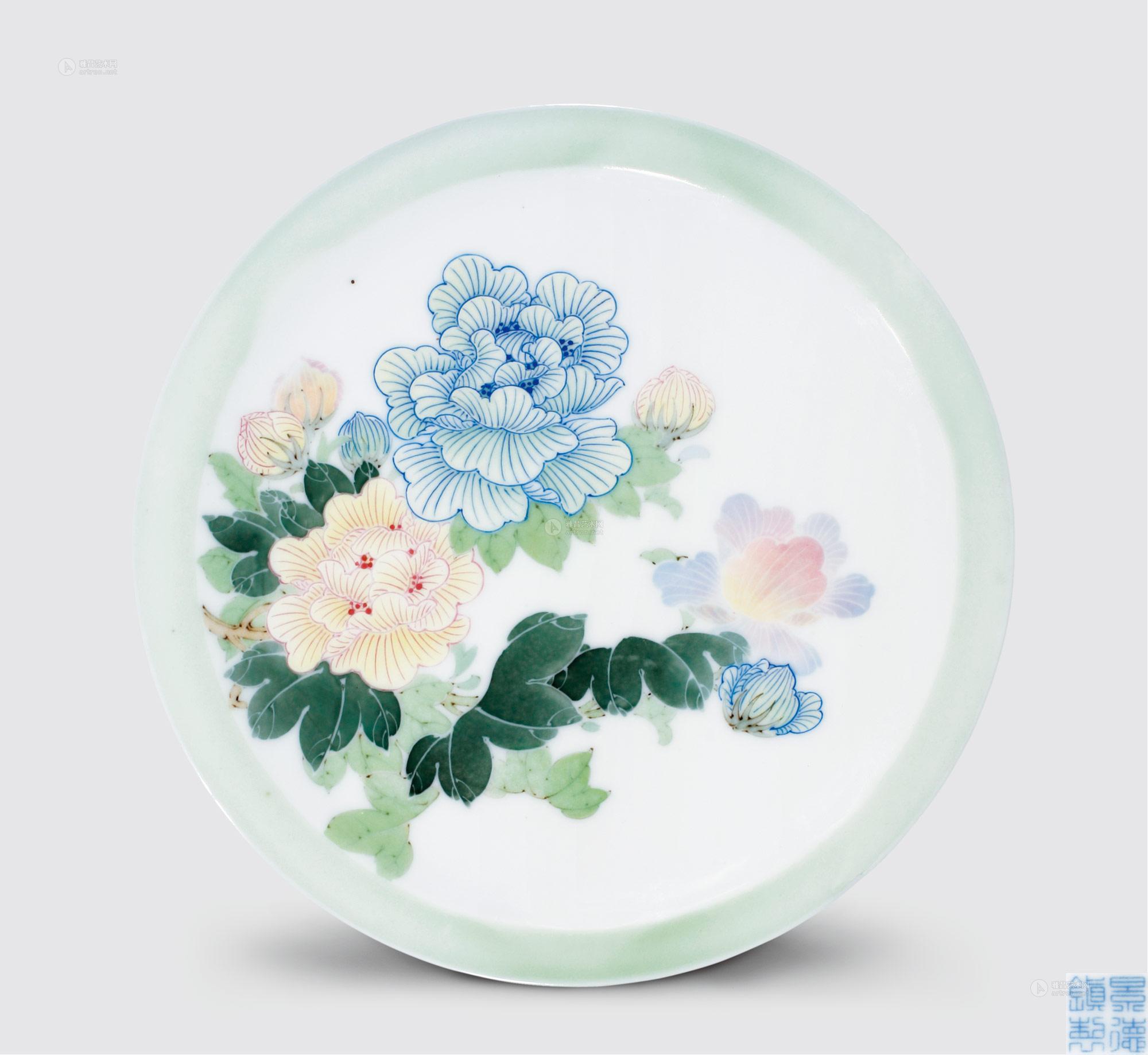 牡丹花·釉中彩瓷盘