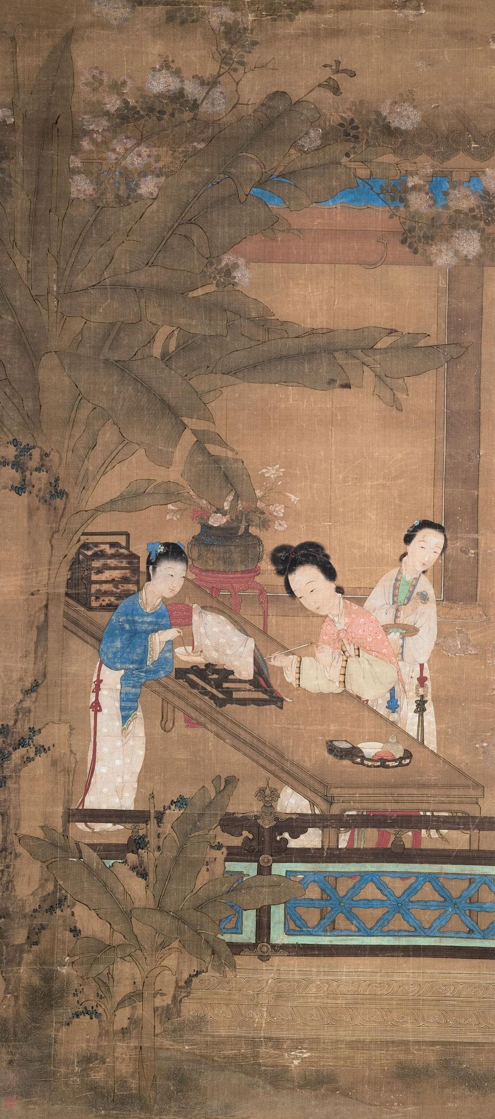 仇英 仕女 立轴