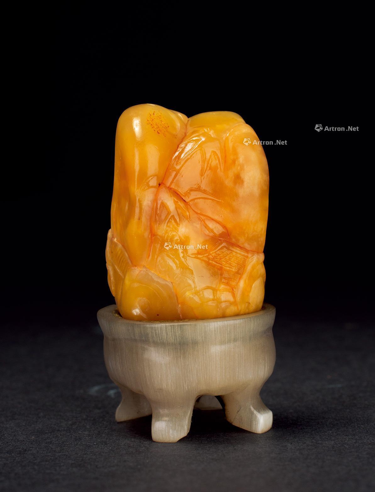 雅聚 寿山白田石摆件