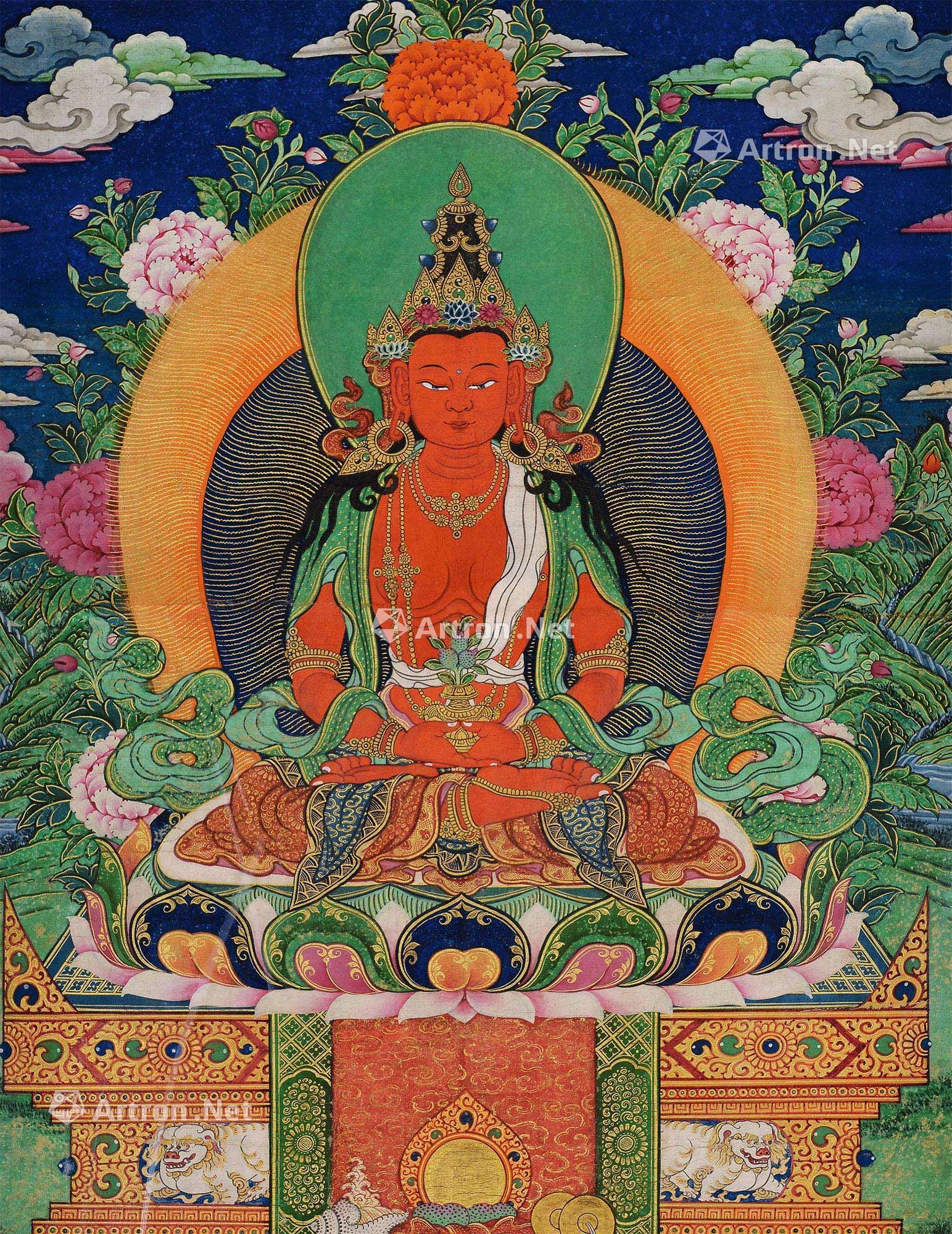 无量寿佛唐卡拍品分类佛教文物>唐卡创作年代十八世纪尺寸43×30cm